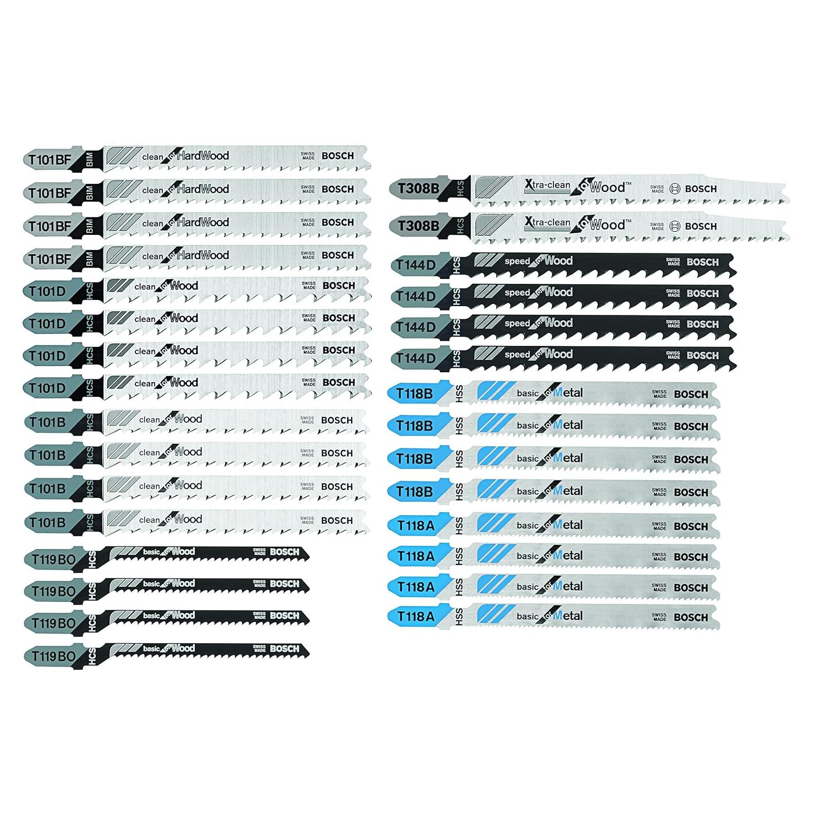 Cuchillas de sierra de calar Bosch T30C, 30 piezas, madera y metal