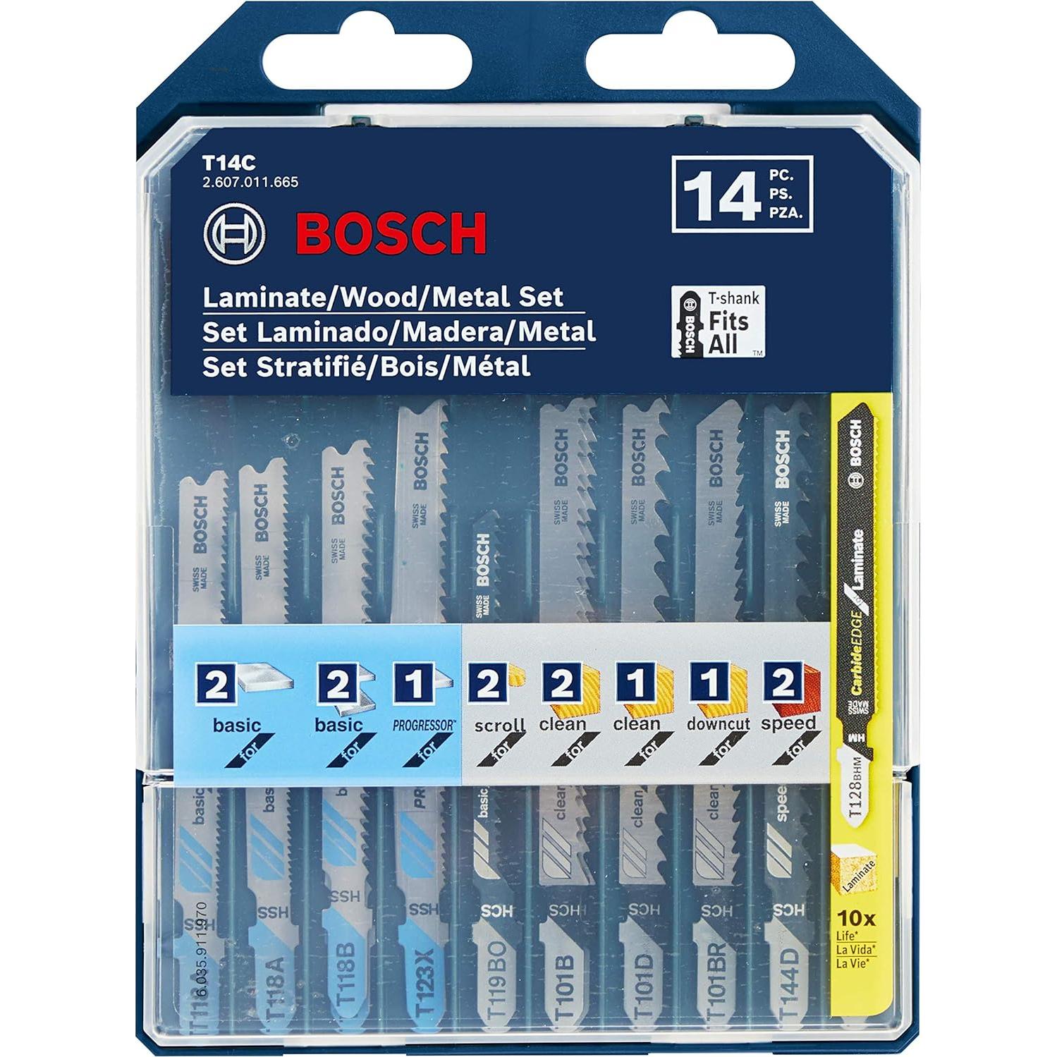 Conjunto 14 Hojas Sierra Calar Bosch T14C Madera Metal