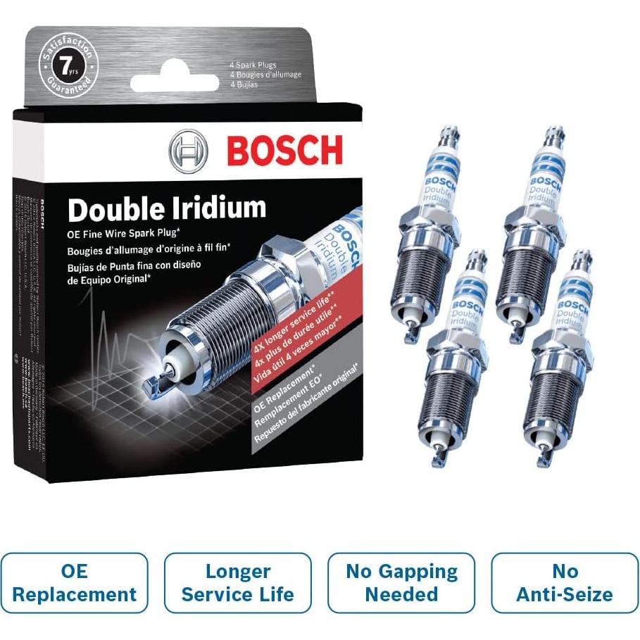 Bujías de Doble Iridio Bosch 9602 - Paquete de 4 Unidades