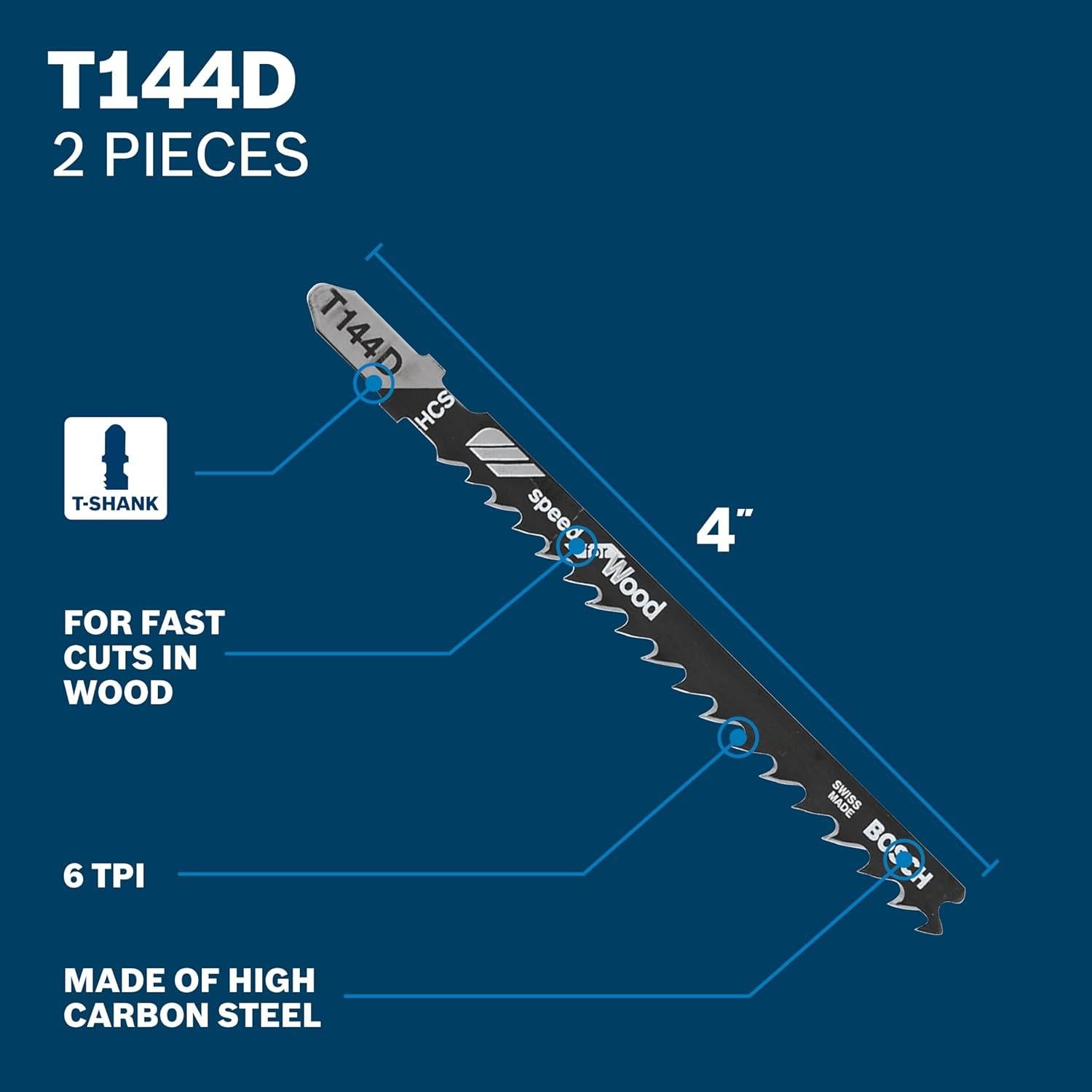 Cuchillas de Sierra de Calar BOSCH T5002, 10 Piezas, Madera y Metal