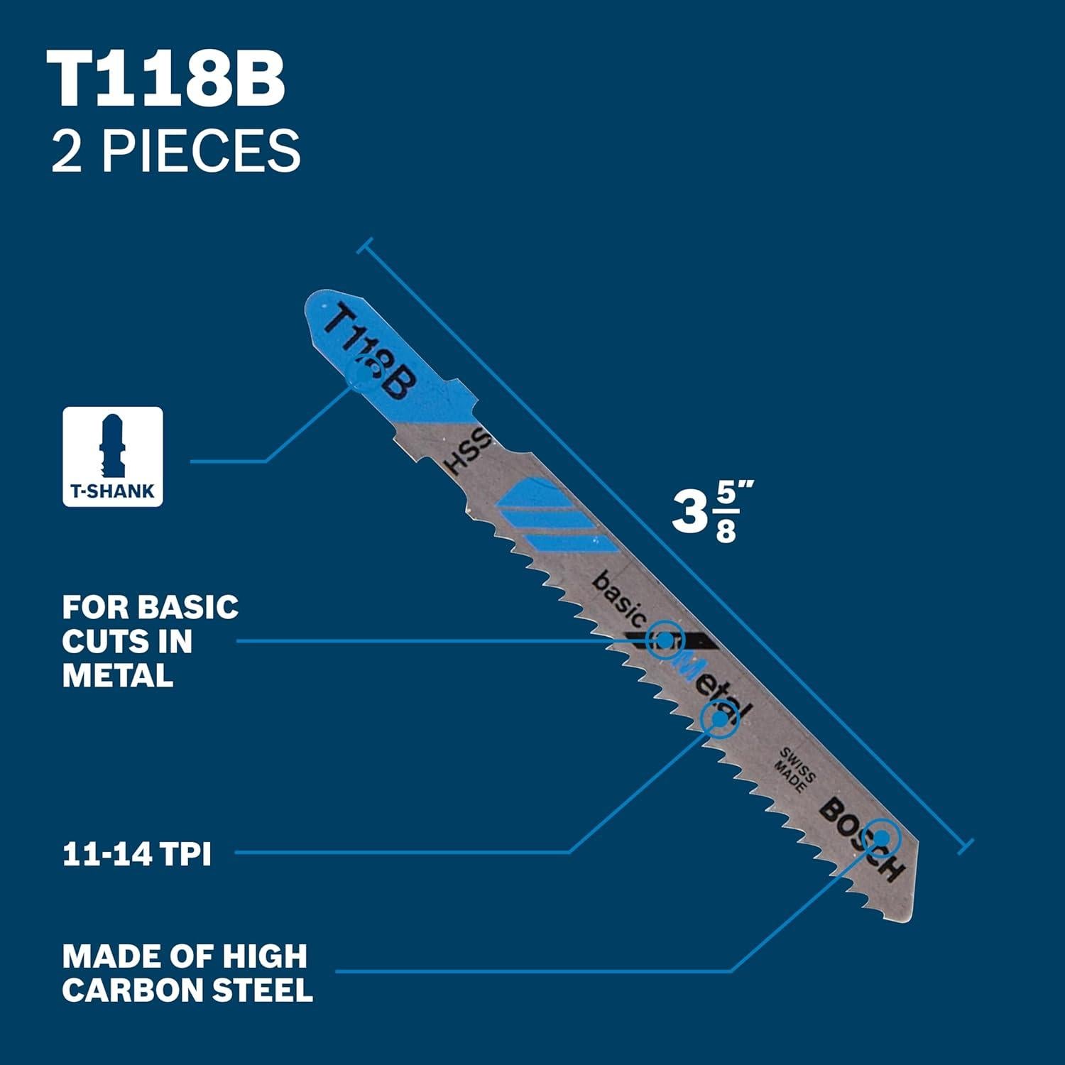 Cuchillas de Sierra de Calar BOSCH T5002, 10 Piezas, Madera y Metal
