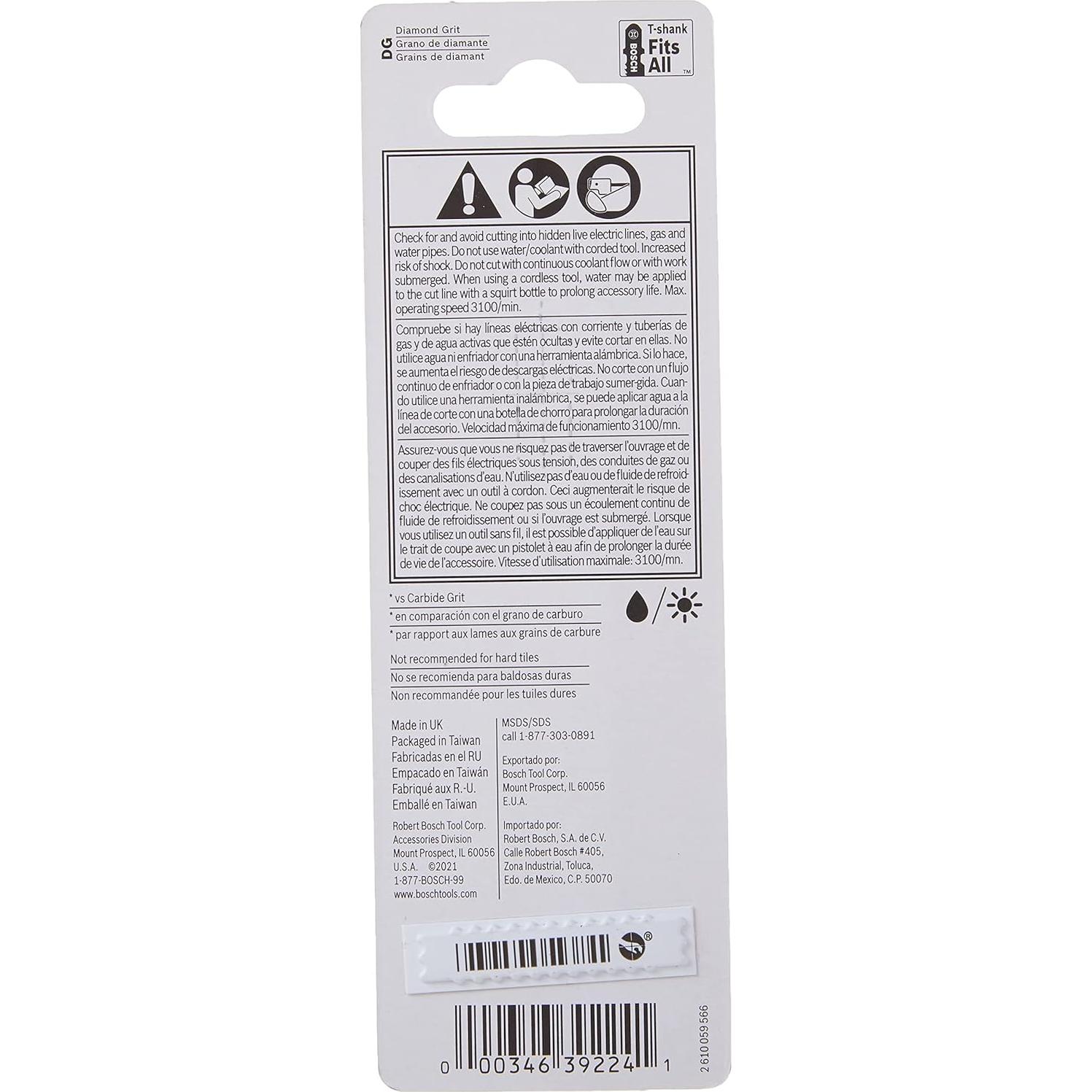 Hoja Bosch T130DG 2 Piezas Diamante para Azulejos Duros