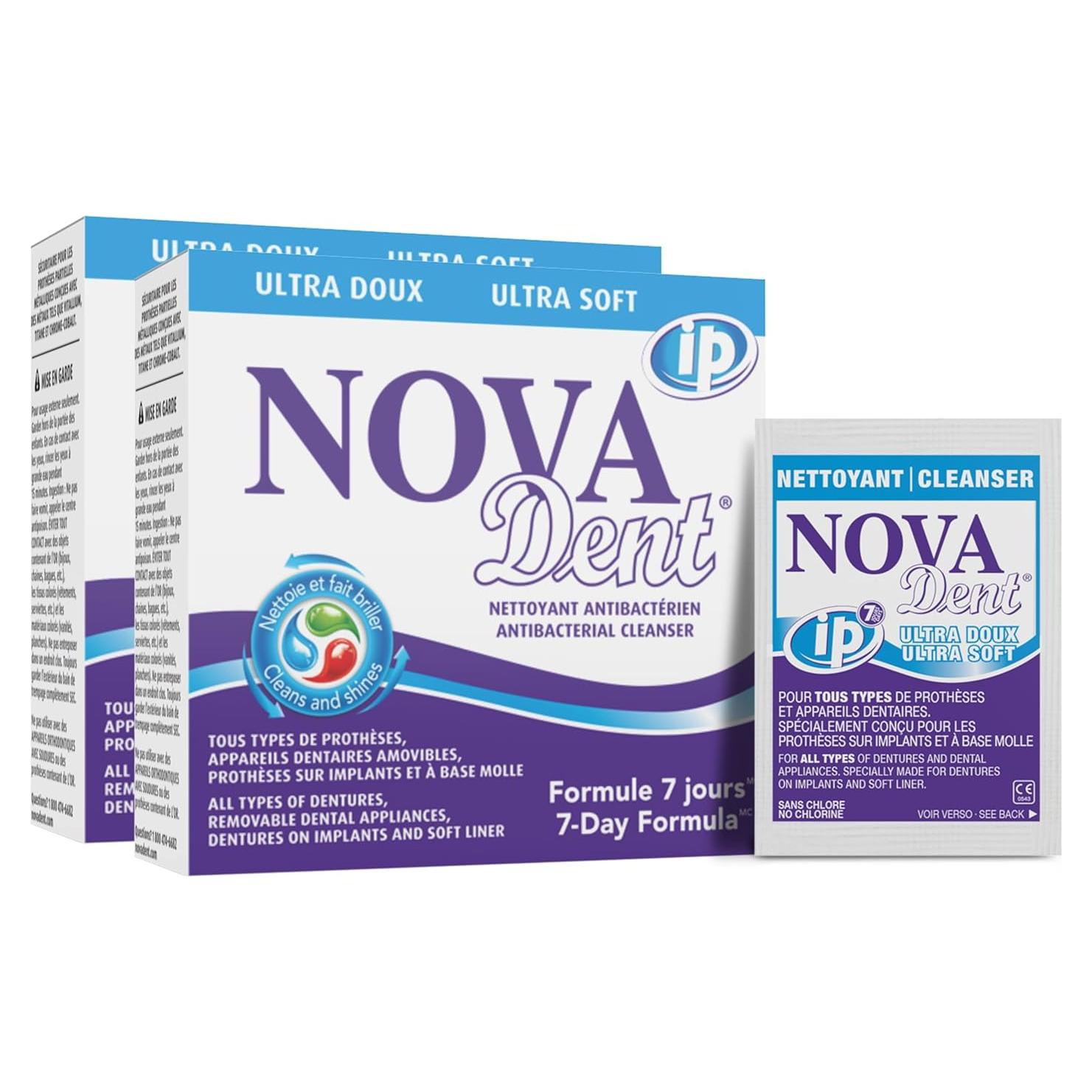 Limpiador de Dentaduras Novadent iP6 26 Sobres 6 Meses