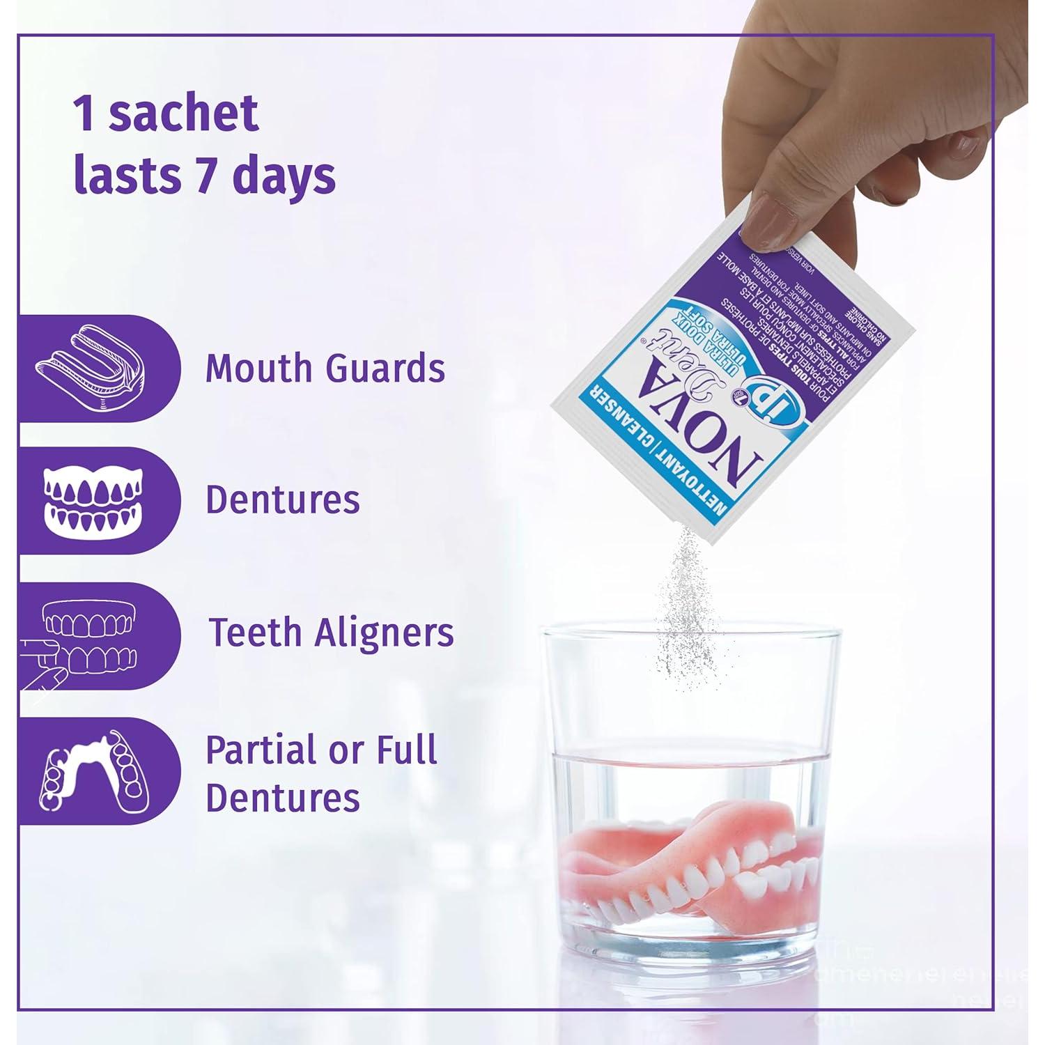 Limpiador de Dentaduras Novadent iP6 26 Sobres 6 Meses