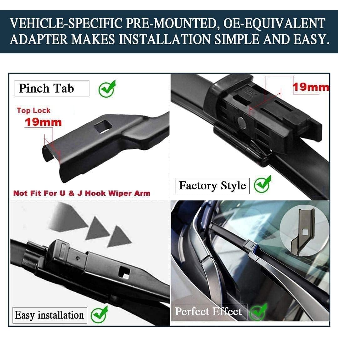 Cuchillas de Limpiaparabrisas OEM AUTOBOO para Chevy Silverado y GMC Sierra 2014-2018 - Juego de 2