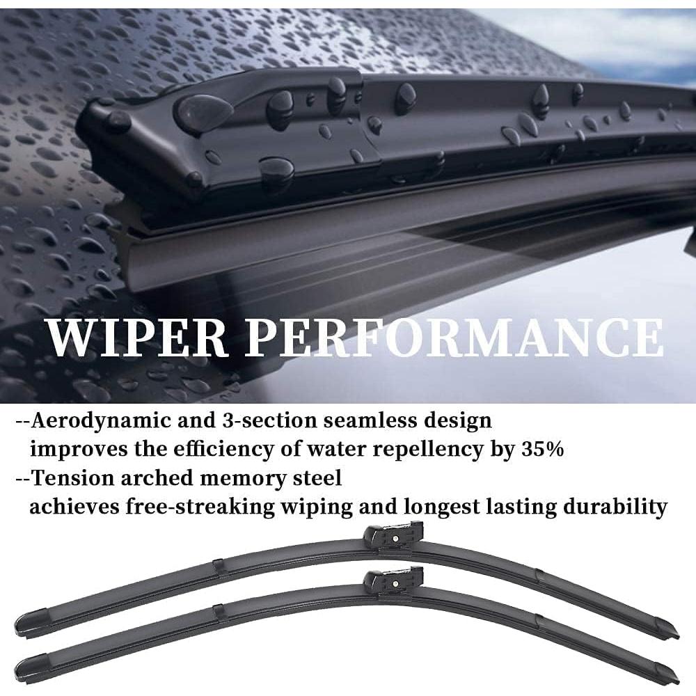 Cuchillas de Limpiaparabrisas OEM AUTOBOO para Chevy Silverado y GMC Sierra 2014-2018 - Juego de 2