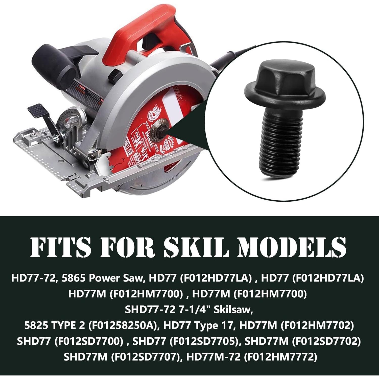 2610000050 Blade Nut Bolt, Circular Saw Replacement for Skil Blade Bolt HD77, HD77-72, HD77M, SHD77, Bosch 1677M, 1677MDT, 1677C-100 Reverse Threaded -Black