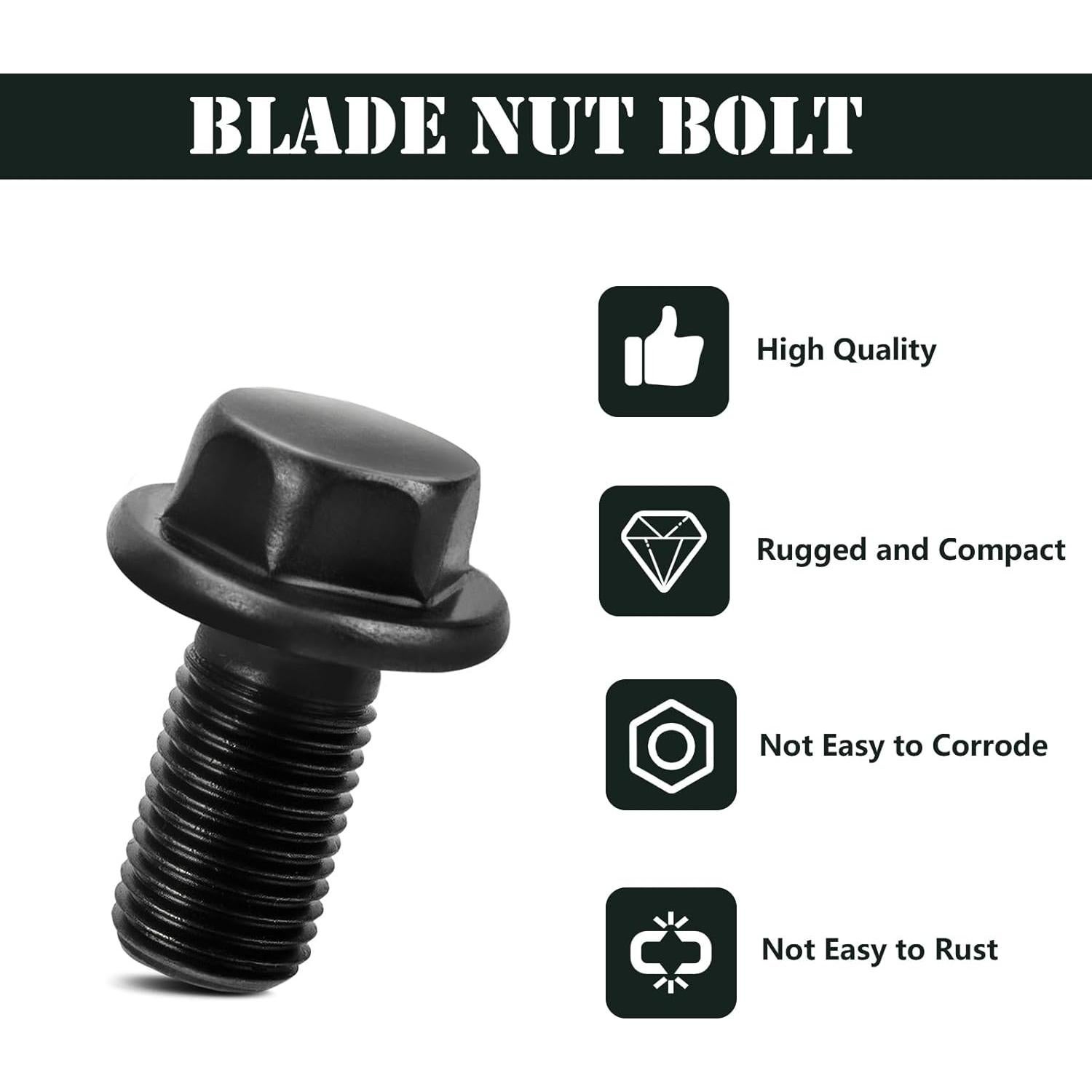 2610000050 Blade Nut Bolt, Circular Saw Replacement for Skil Blade Bolt HD77, HD77-72, HD77M, SHD77, Bosch 1677M, 1677MDT, 1677C-100 Reverse Threaded -Black