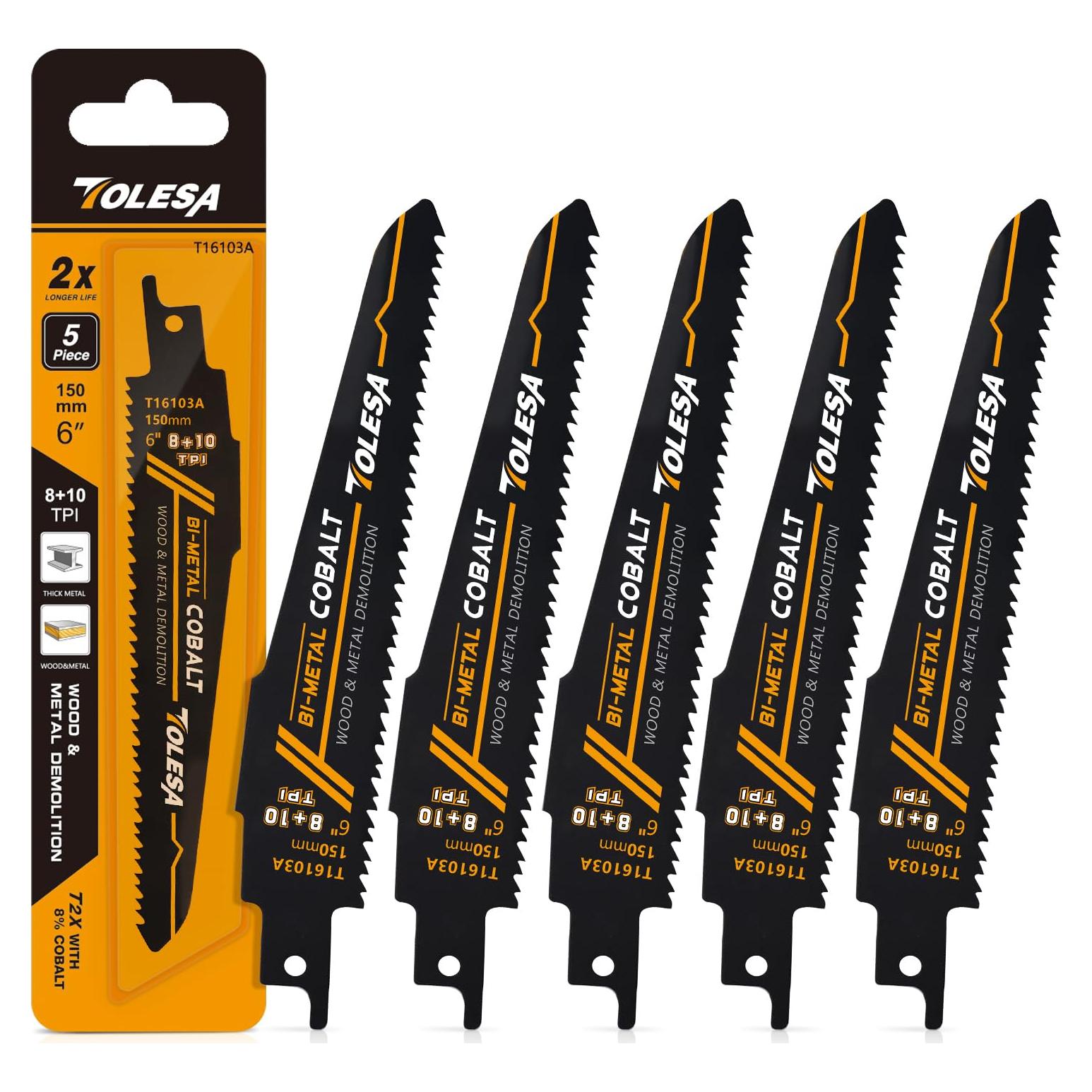 Hojas de Sierra Recíproca TOLESA 15cm 8+10TPI Demolición