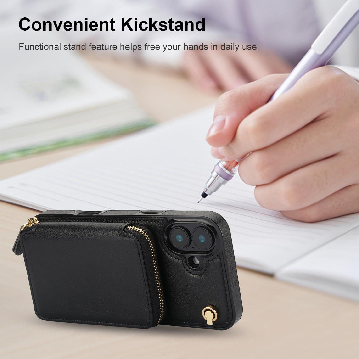 Funda Cartera Bocasal para iPhone 16 Plus con RFID Negro