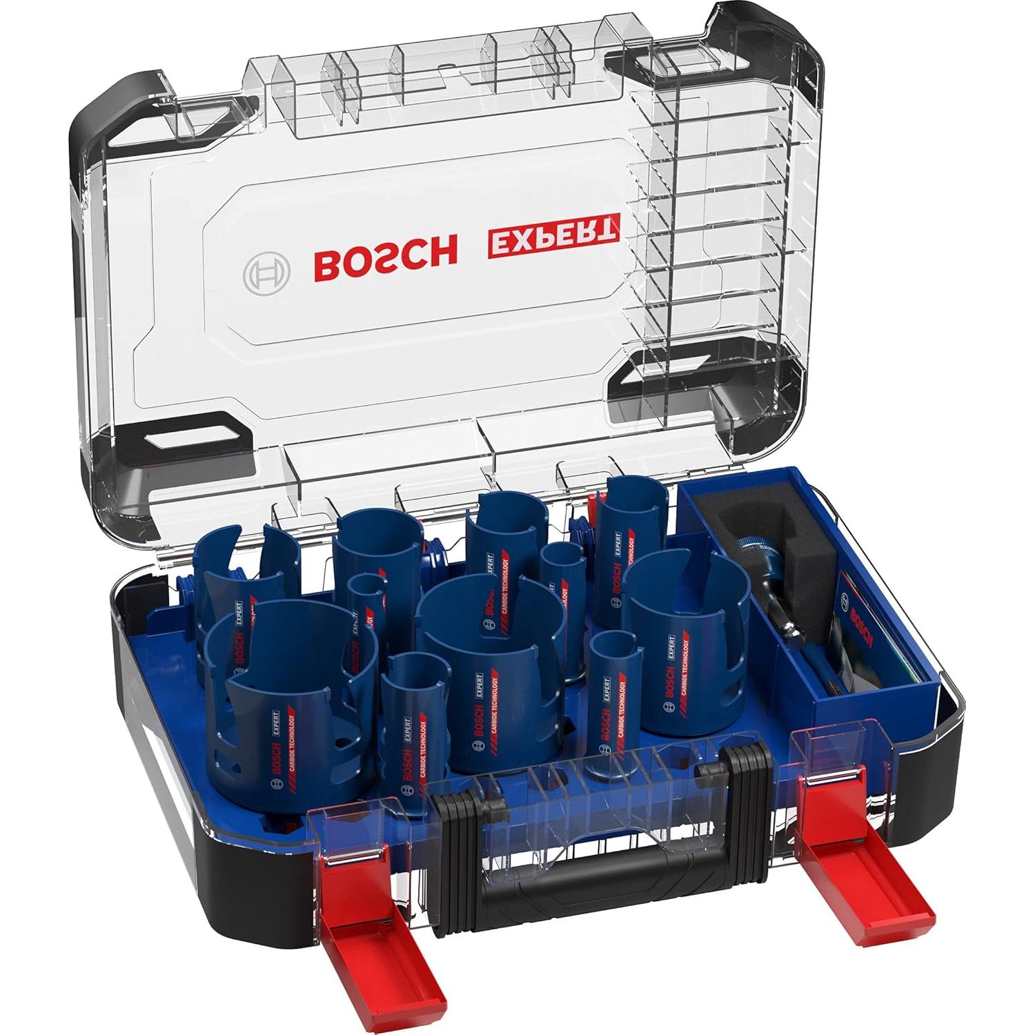Professional 15x Expert Construction Material Hole Saw Set (Ø 20-76 mm, Accessories Rotary Impact Drill)