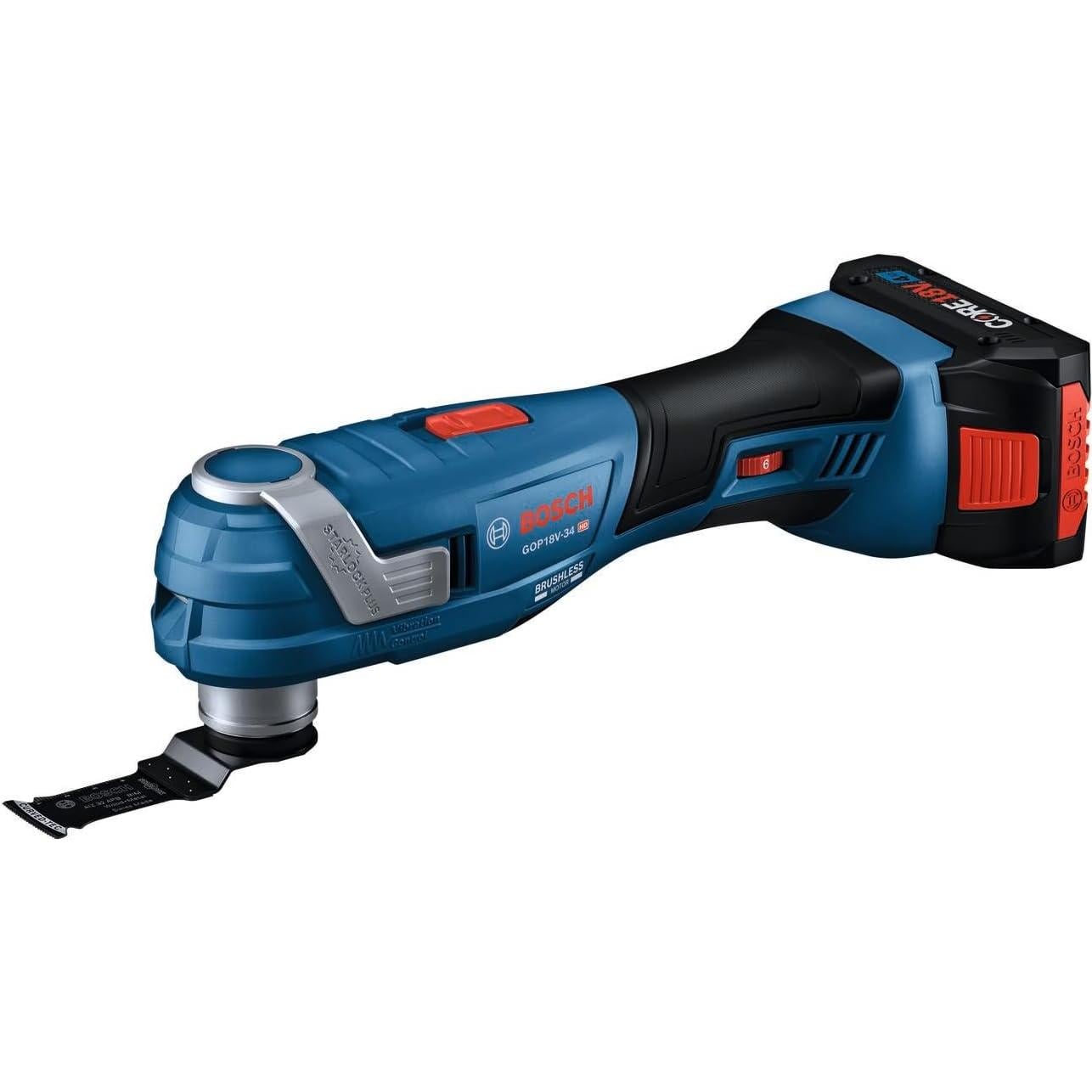 BOSCH GOP18V-34B14 18V Brushless StarlockPlus® Oscillating Multi-Tool Kit with (1) CORE18V® 4 Ah Advanced Power Battery