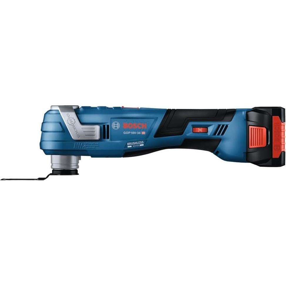 BOSCH GOP18V-34B14 18V Brushless StarlockPlus® Oscillating Multi-Tool Kit with (1) CORE18V® 4 Ah Advanced Power Battery