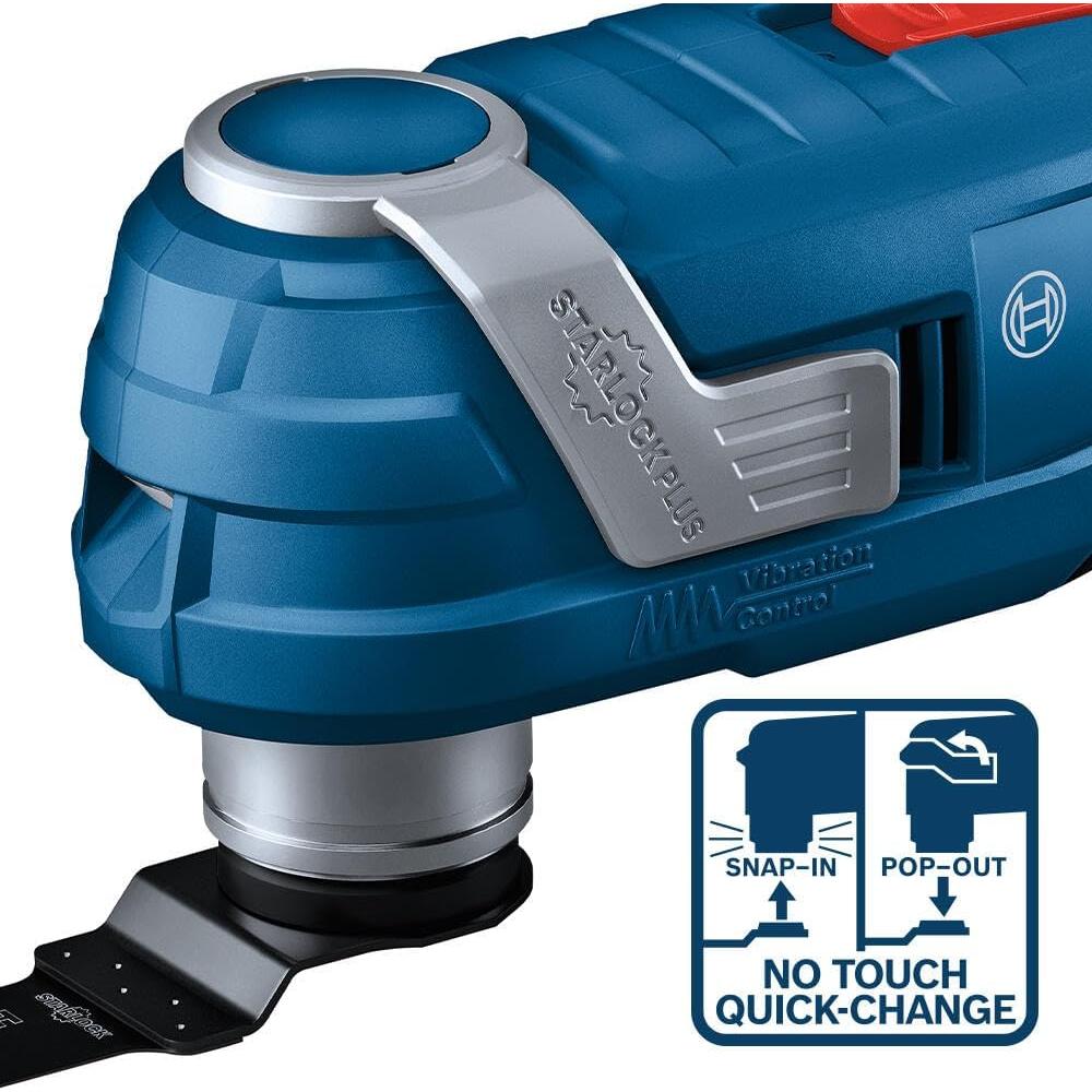BOSCH GOP18V-34B14 18V Brushless StarlockPlus® Oscillating Multi-Tool Kit with (1) CORE18V® 4 Ah Advanced Power Battery