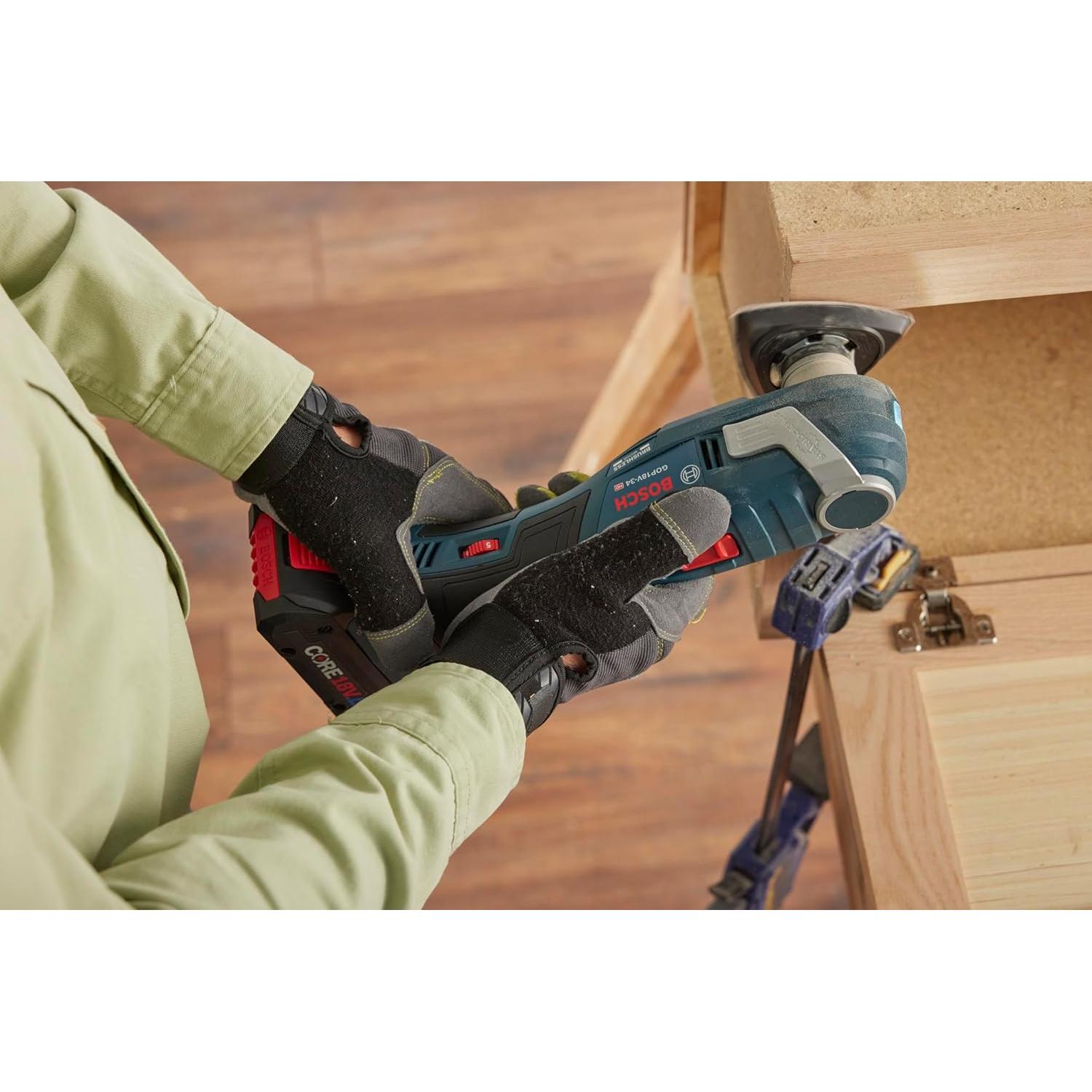 BOSCH GOP18V-34B14 18V Brushless StarlockPlus® Oscillating Multi-Tool Kit with (1) CORE18V® 4 Ah Advanced Power Battery