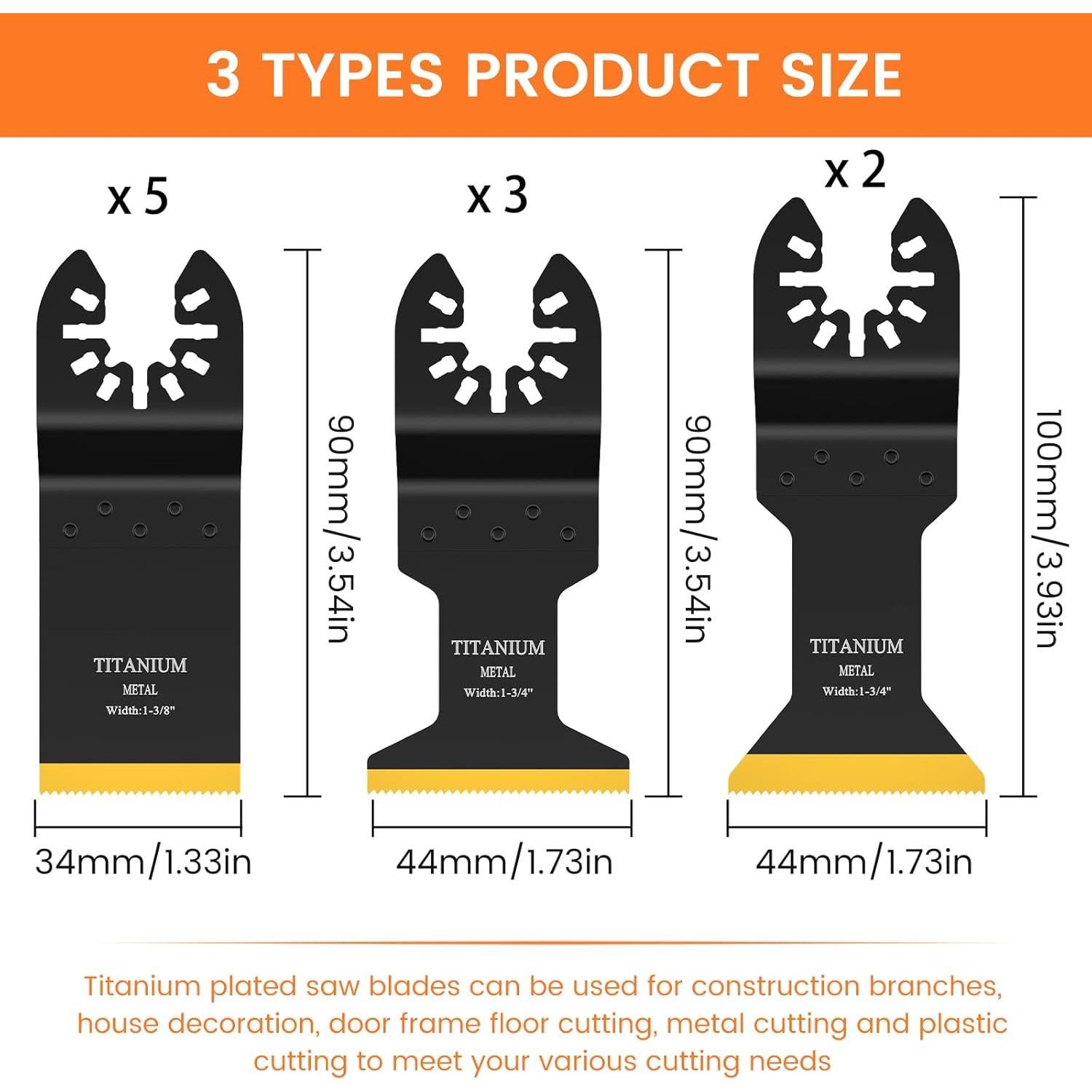 JTWEB 10PCS Hojas Oscilantes de Titanio para Corte de Metal