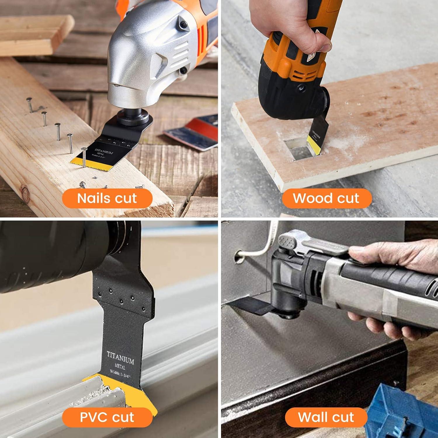 JTWEB 10PCS Hojas Oscilantes de Titanio para Corte de Metal