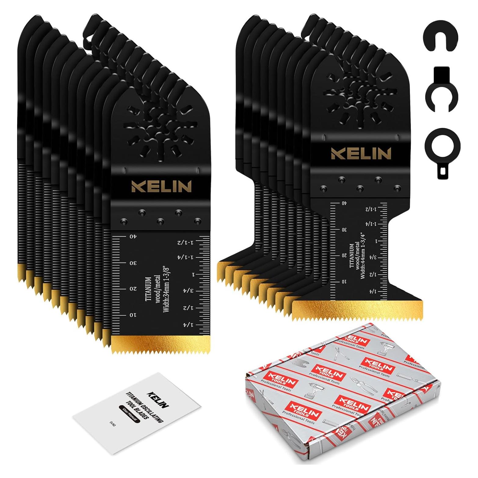KELIN Kit 22 Piezas Cuchillas Titanio Corte Metal Madera