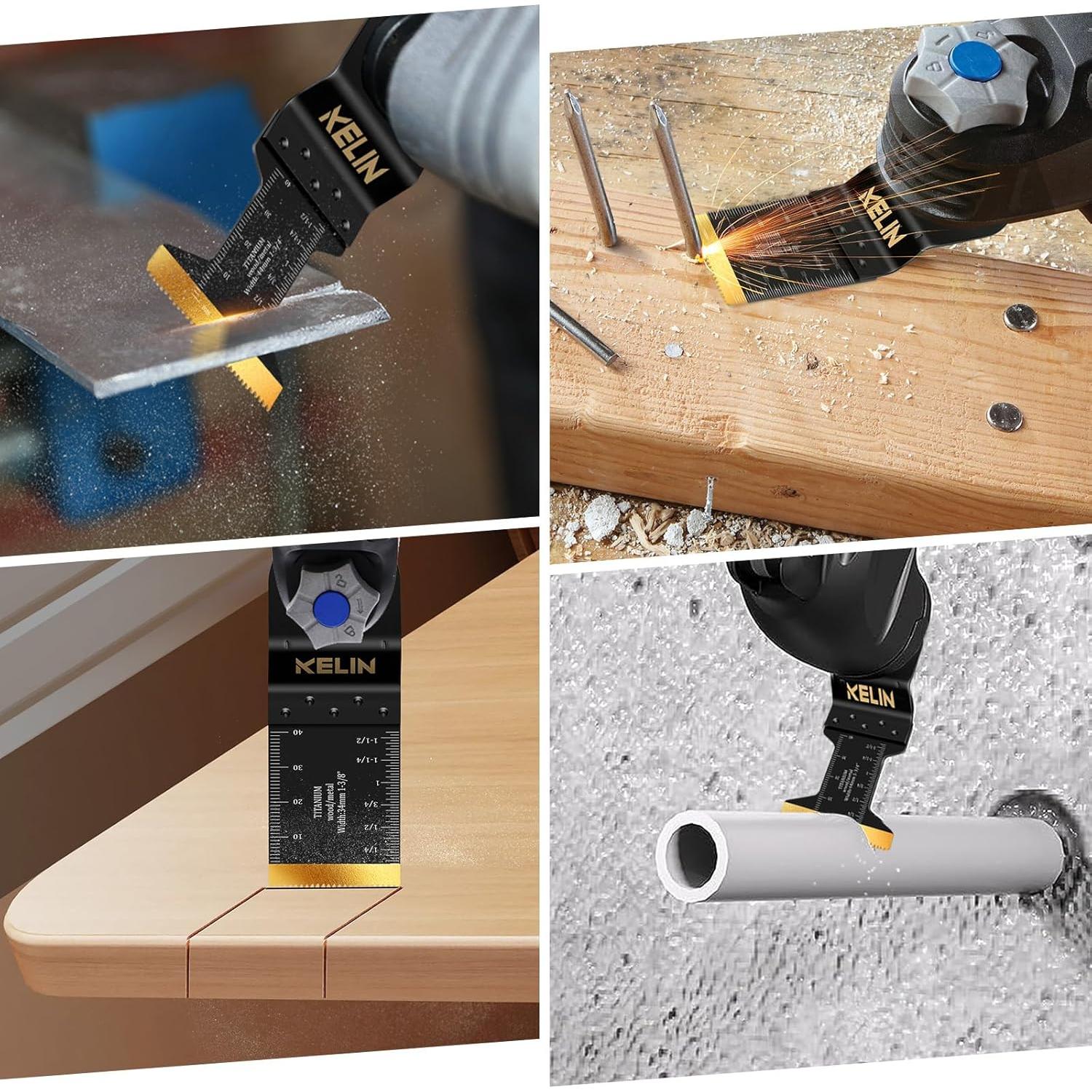 KELIN Kit 22 Piezas Cuchillas Titanio Corte Metal Madera