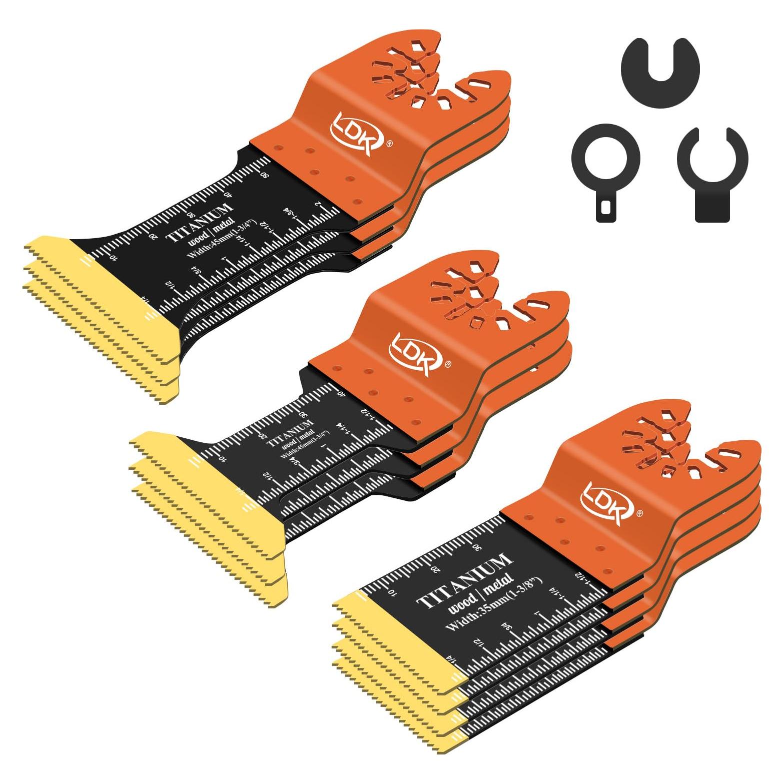 Cuchillas Oscilantes LDK 10pc Titanio Universales 3 Tamaños