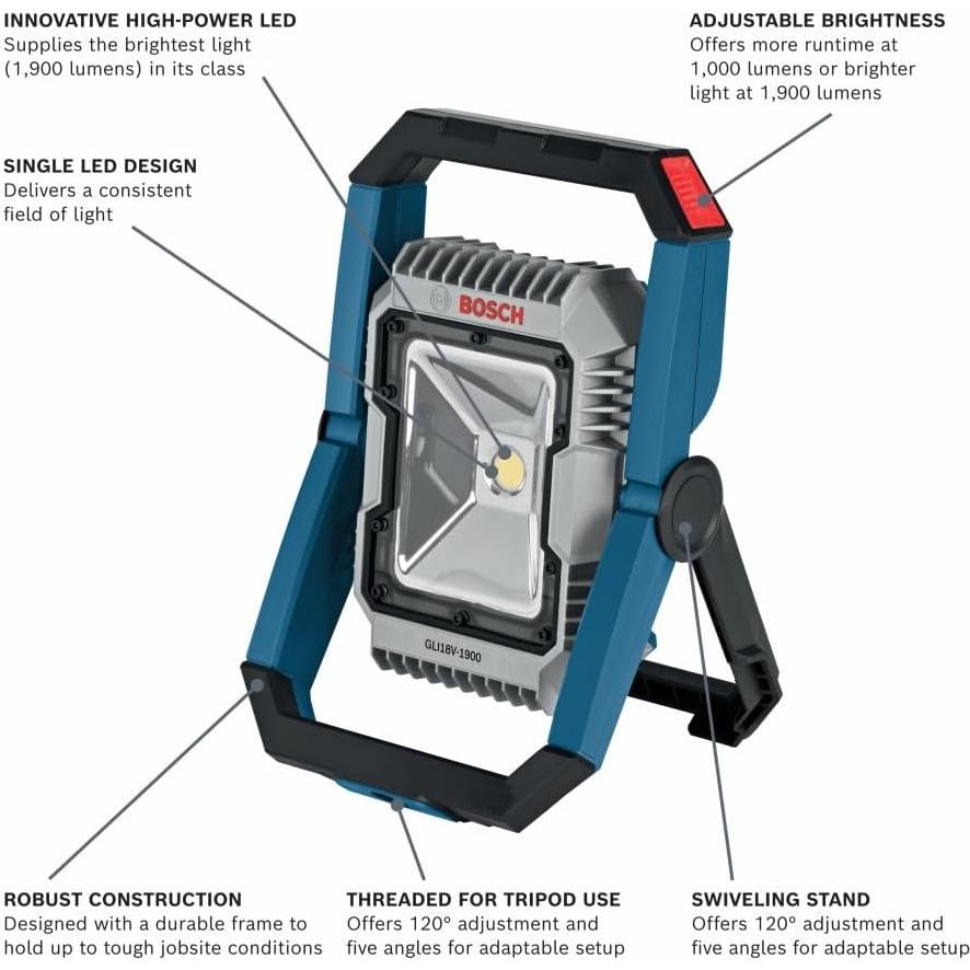 Proyector LED Bosch GLI18V-1900N 18V 1900 lúmenes