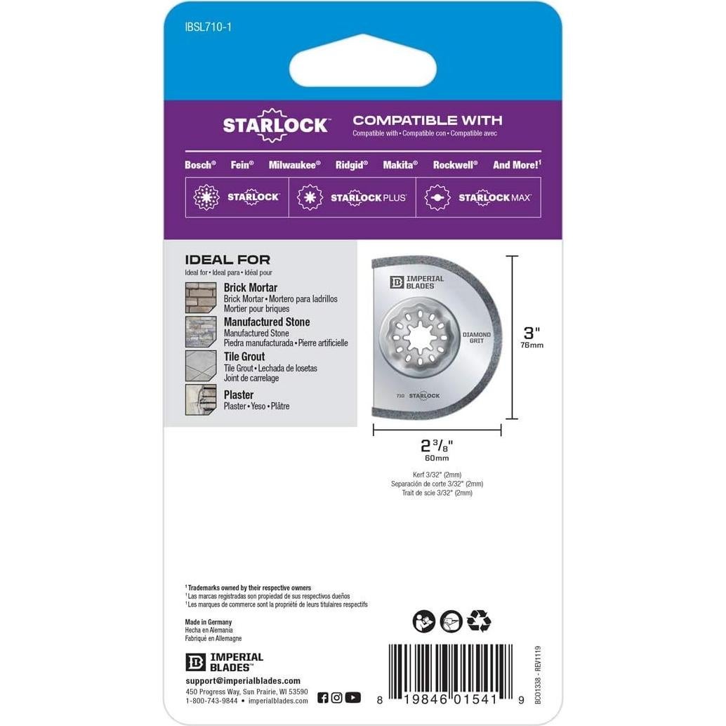 Cuchilla Segmento Grano Diamante Starlock 6cm Imperial