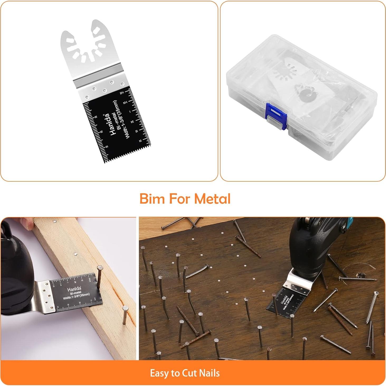 Kit 120 Cuchillas de Sierra Oscilante Hanida para Madera y Metal