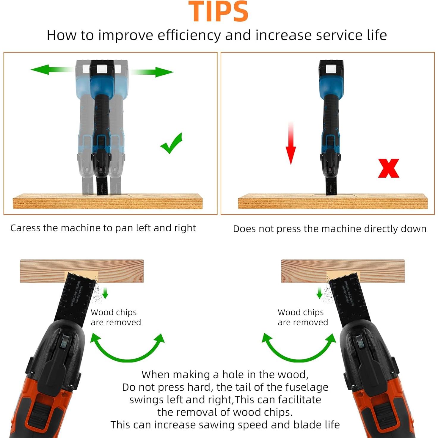 Kit 120 Cuchillas de Sierra Oscilante Hanida para Madera y Metal