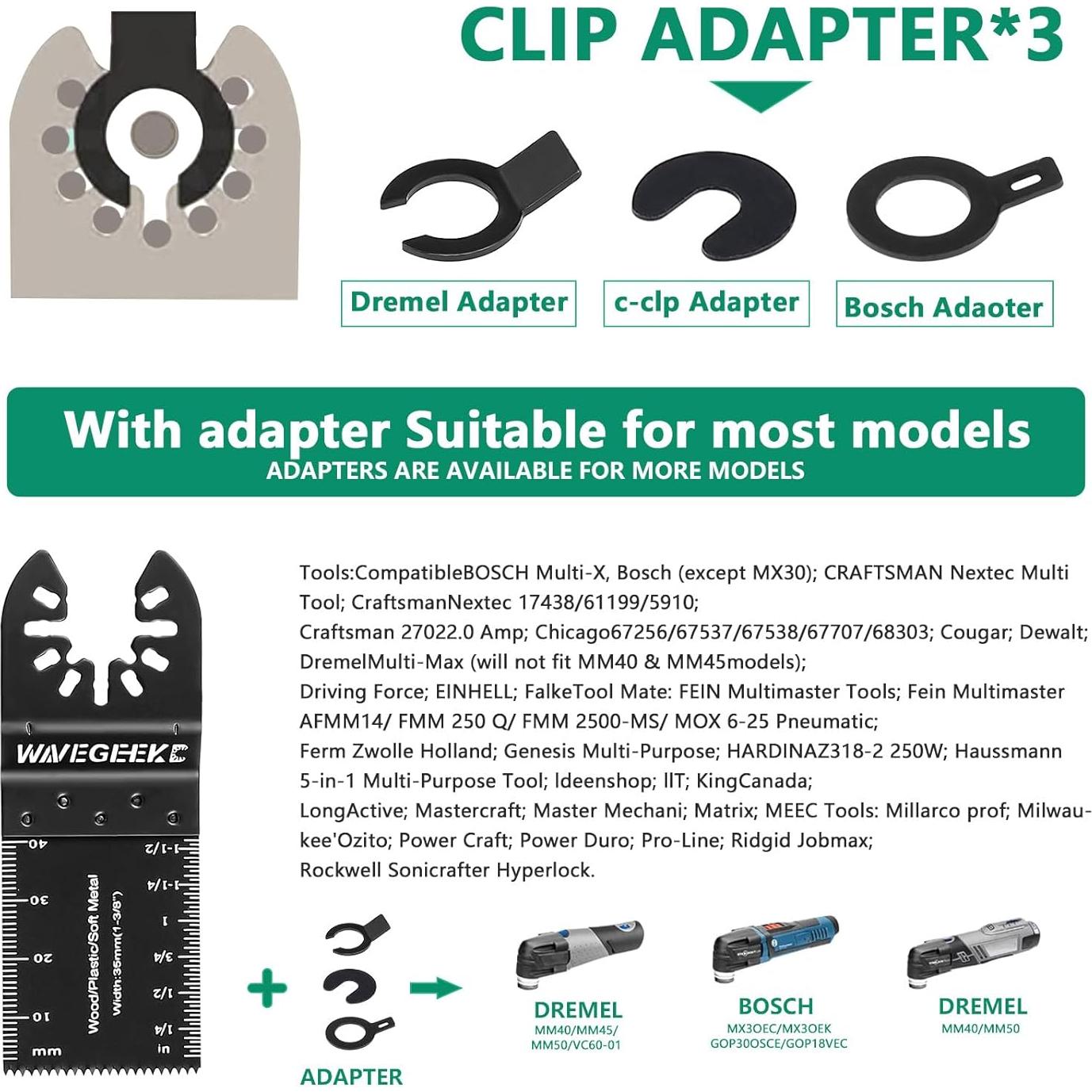 Juego de 103 Piezas de Hojas de Sierra Oscilante WAVEGEEK