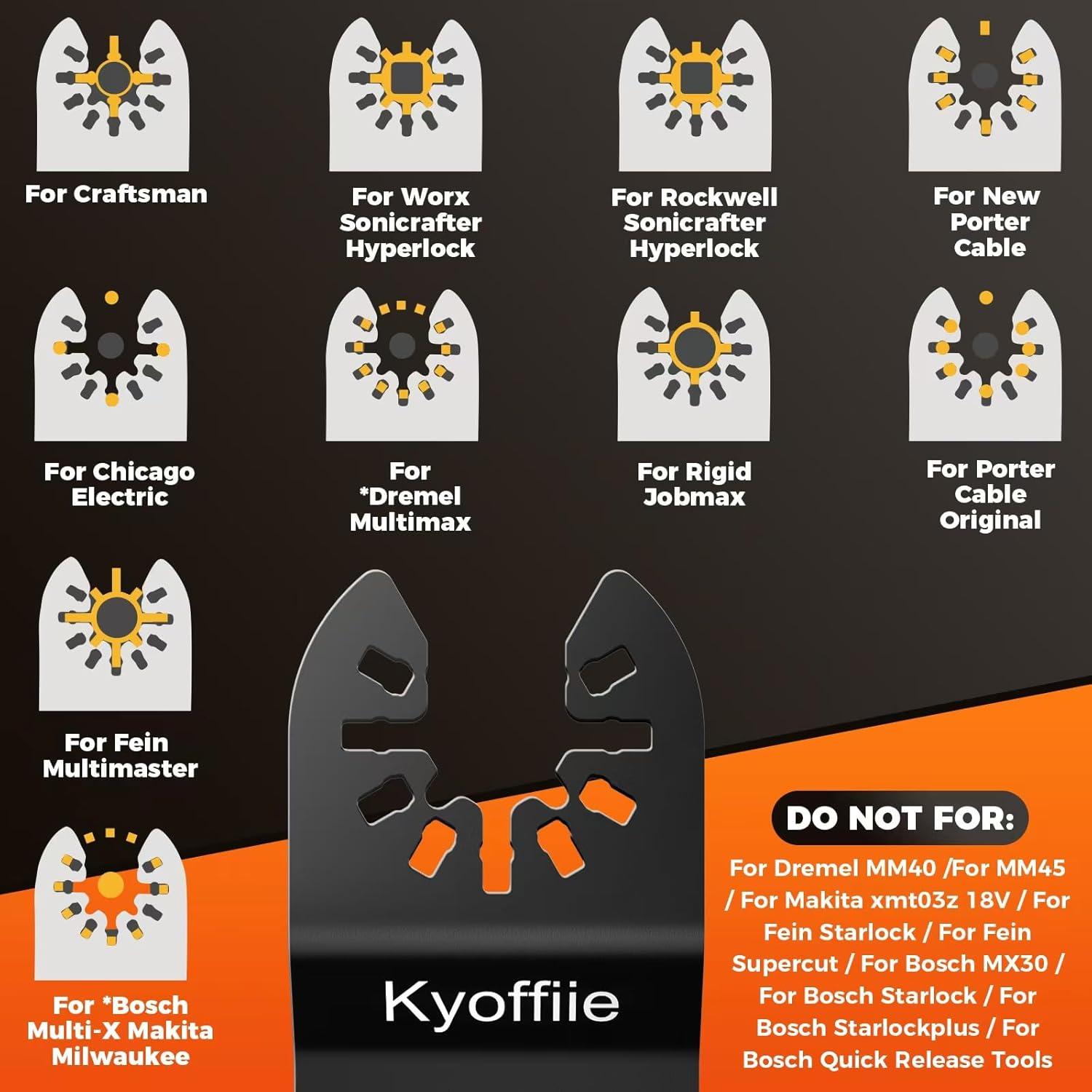 100 Cuchillas Oscilantes Kyoffiie para Madera y Plástico