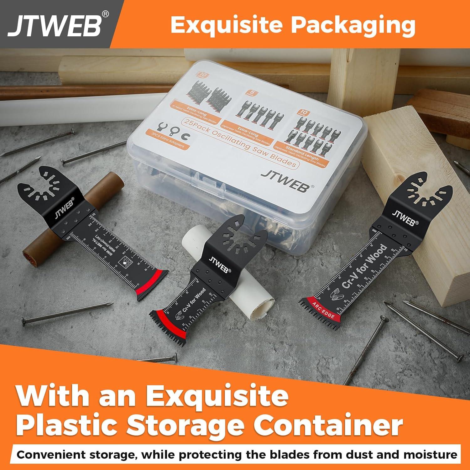 Kits de Cuchillas Oscilantes JTWEB 25PCS para Metal y Madera