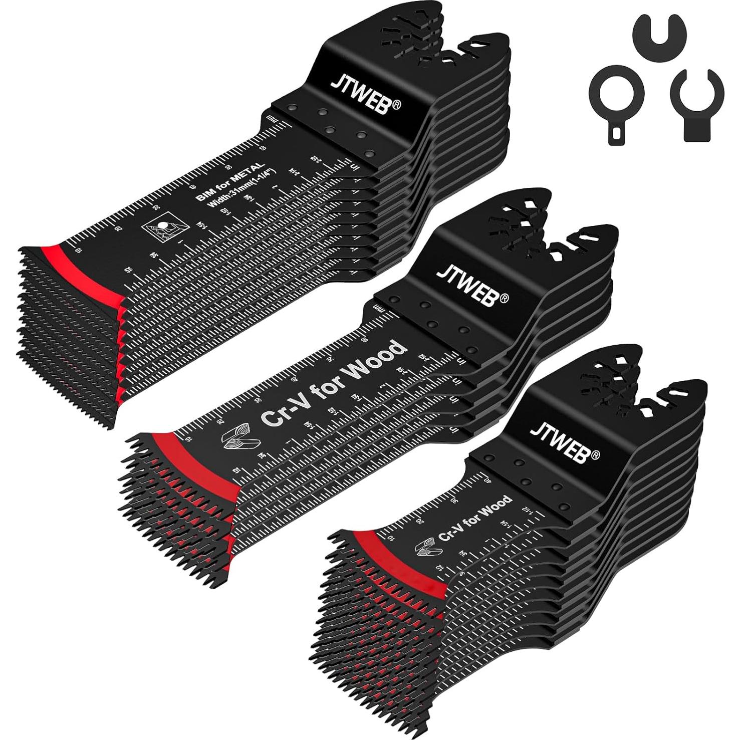 Kits de Cuchillas Oscilantes JTWEB 25PCS para Metal y Madera