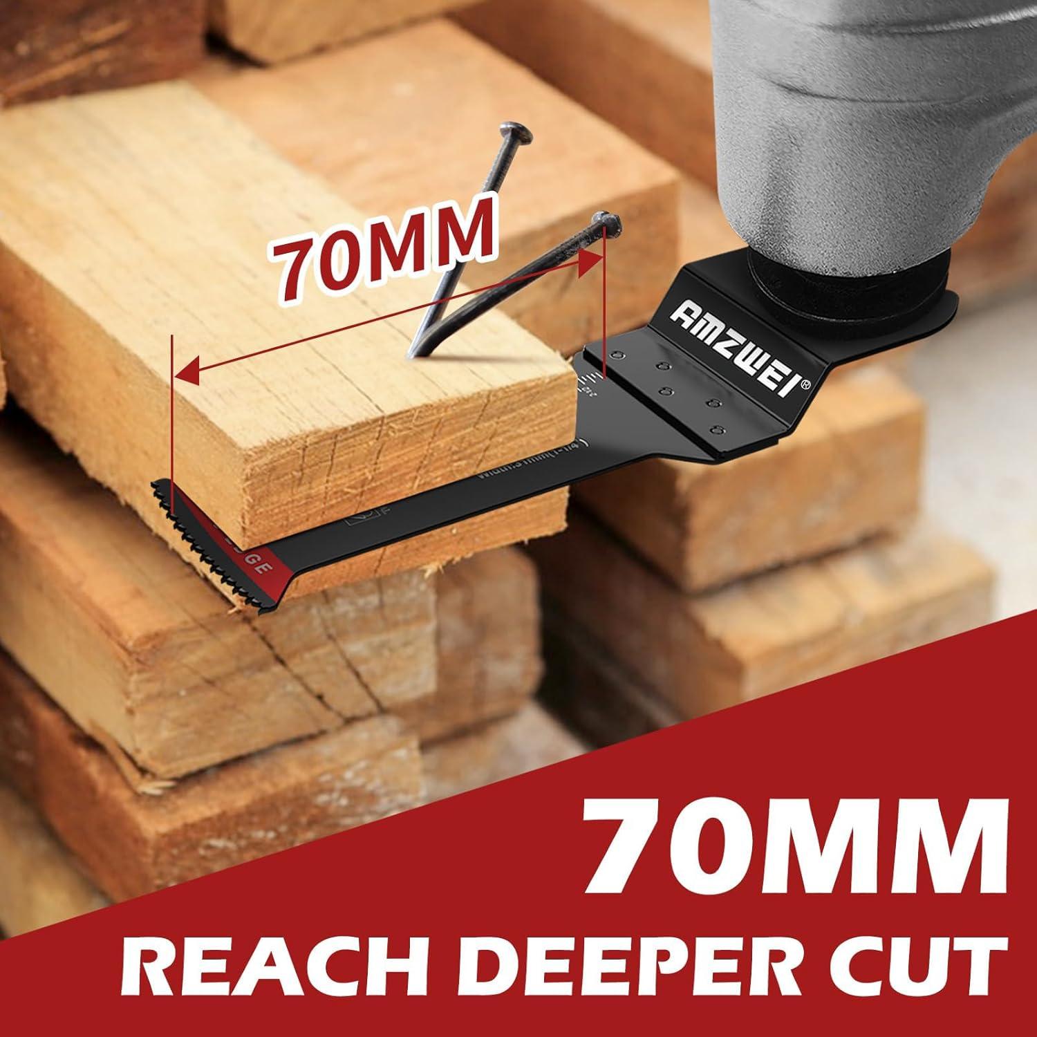 Cuchillas Oscilantes AMZWEI 70MM para Madera y Metal