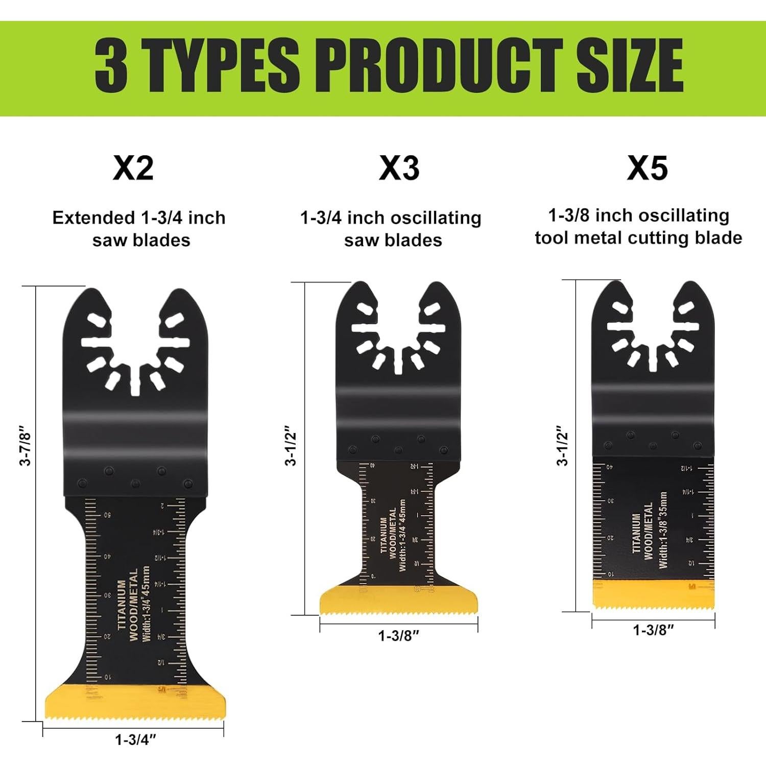 Cuchillas Oscilantes COMOWARE 10Pcs Titanio Multi-Tarea