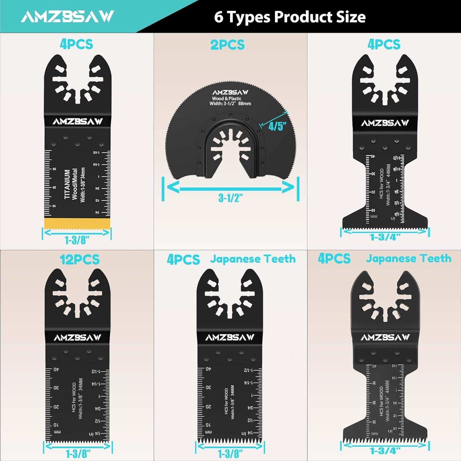 Kits de Cuchillas de Multiherramienta 46 PCS Titanio