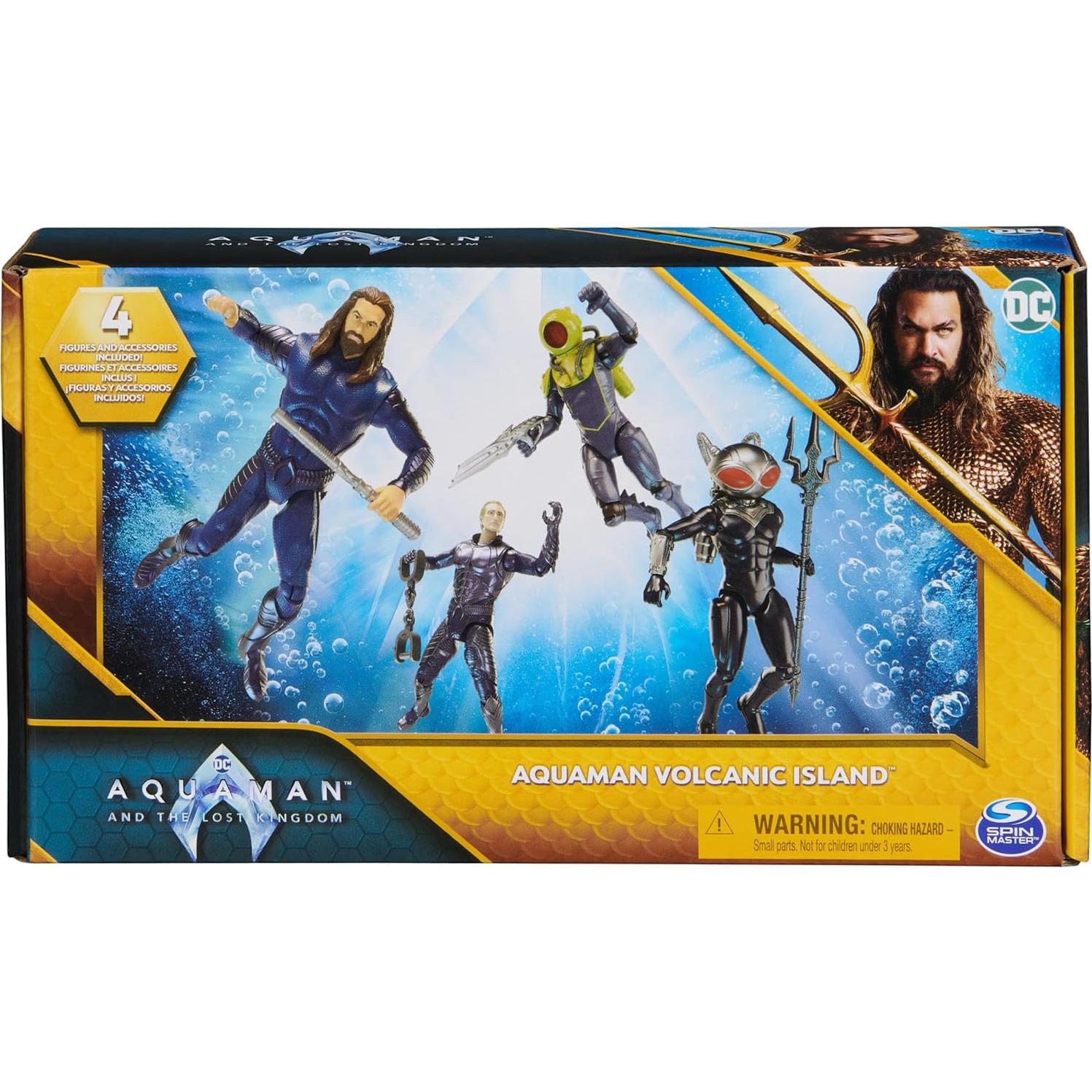 Paquete de Isla Volcánica Aquaman Spin Master - 4 Figuras 10.16 cm