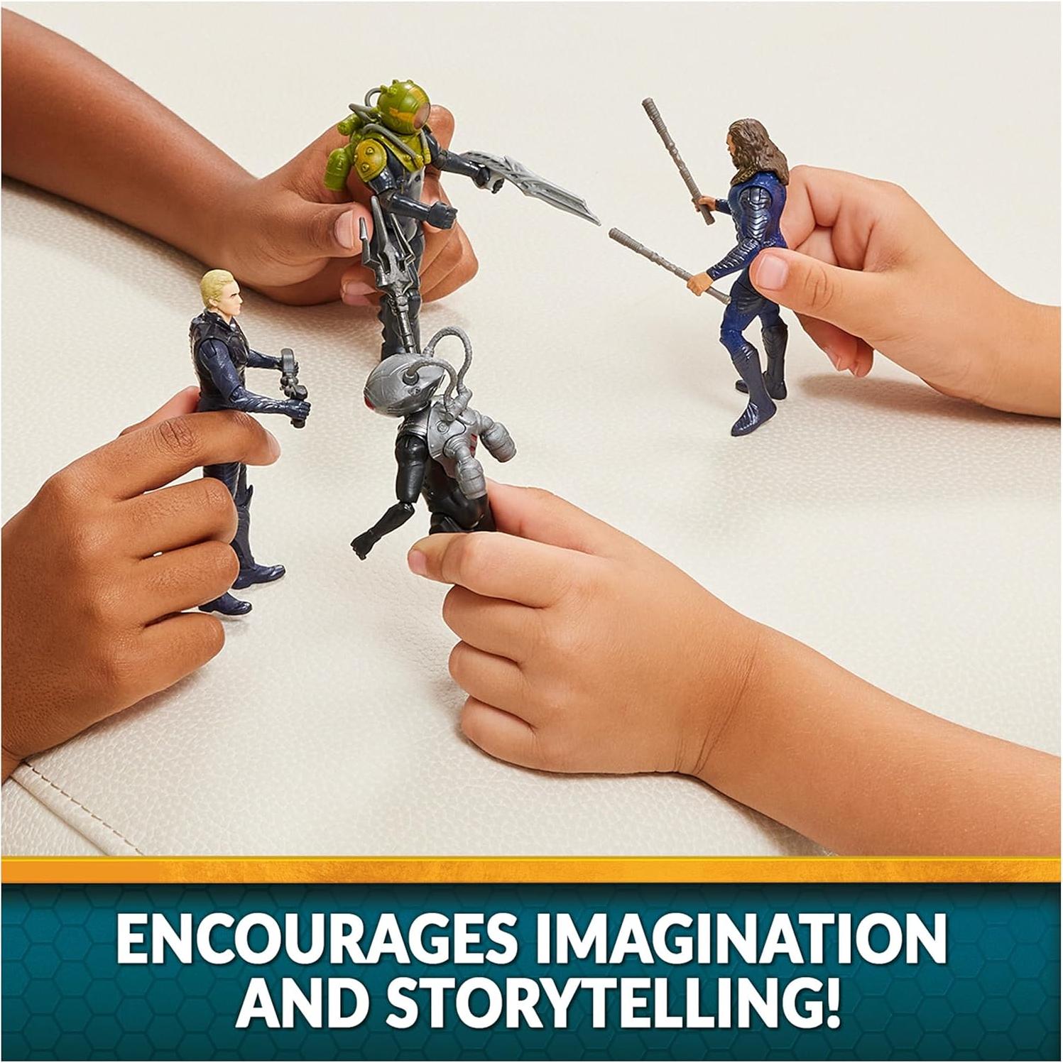 Paquete de Isla Volcánica Aquaman Spin Master - 4 Figuras 10.16 cm