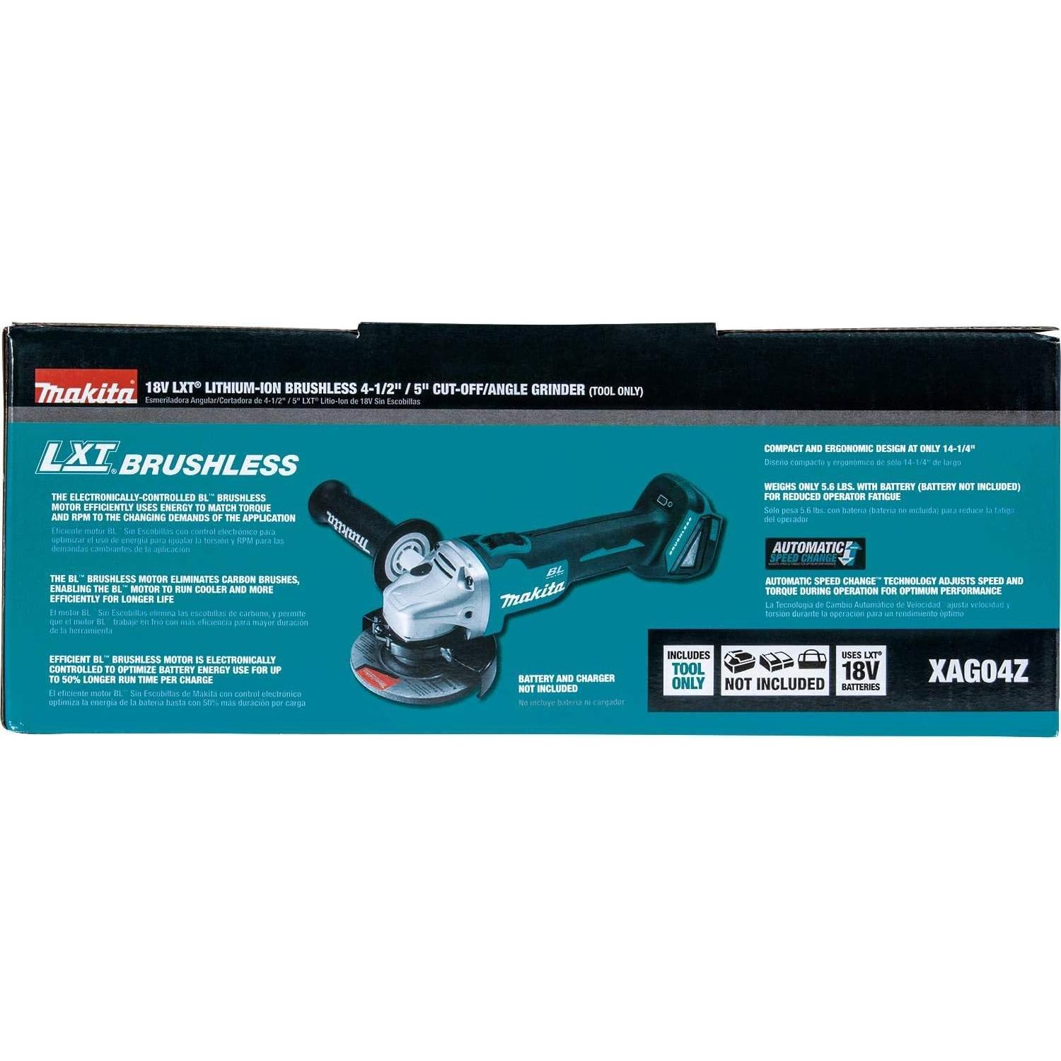 Cortadora Amoladora Angular Makita XAG04Z 18V 4.5" Inalámbrica