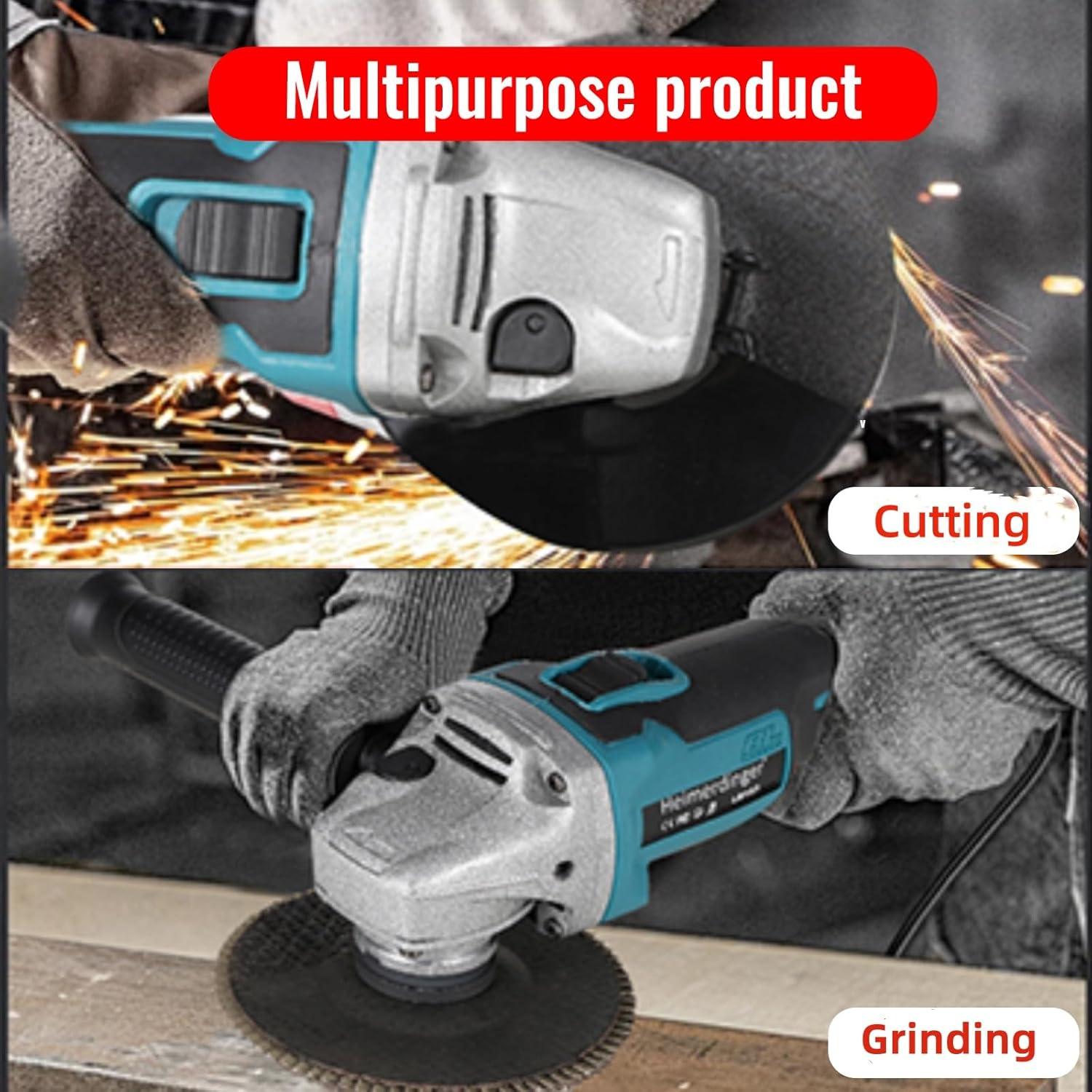 Amoladora Angular Inalámbrica Heimerdinger 18V 4.5" Alta Potencia