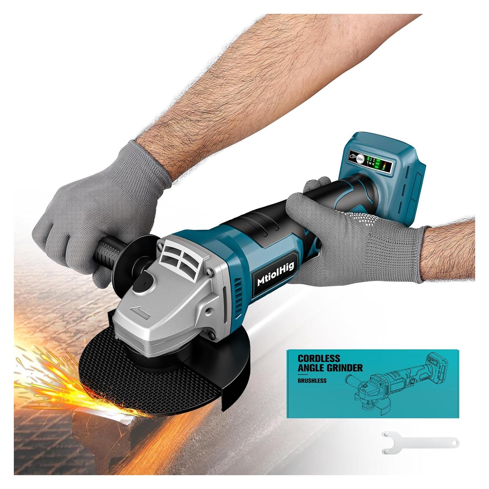 Amoladora Angular Inalámbrica MtiolHig 18V 8500RPM 4-1/2''