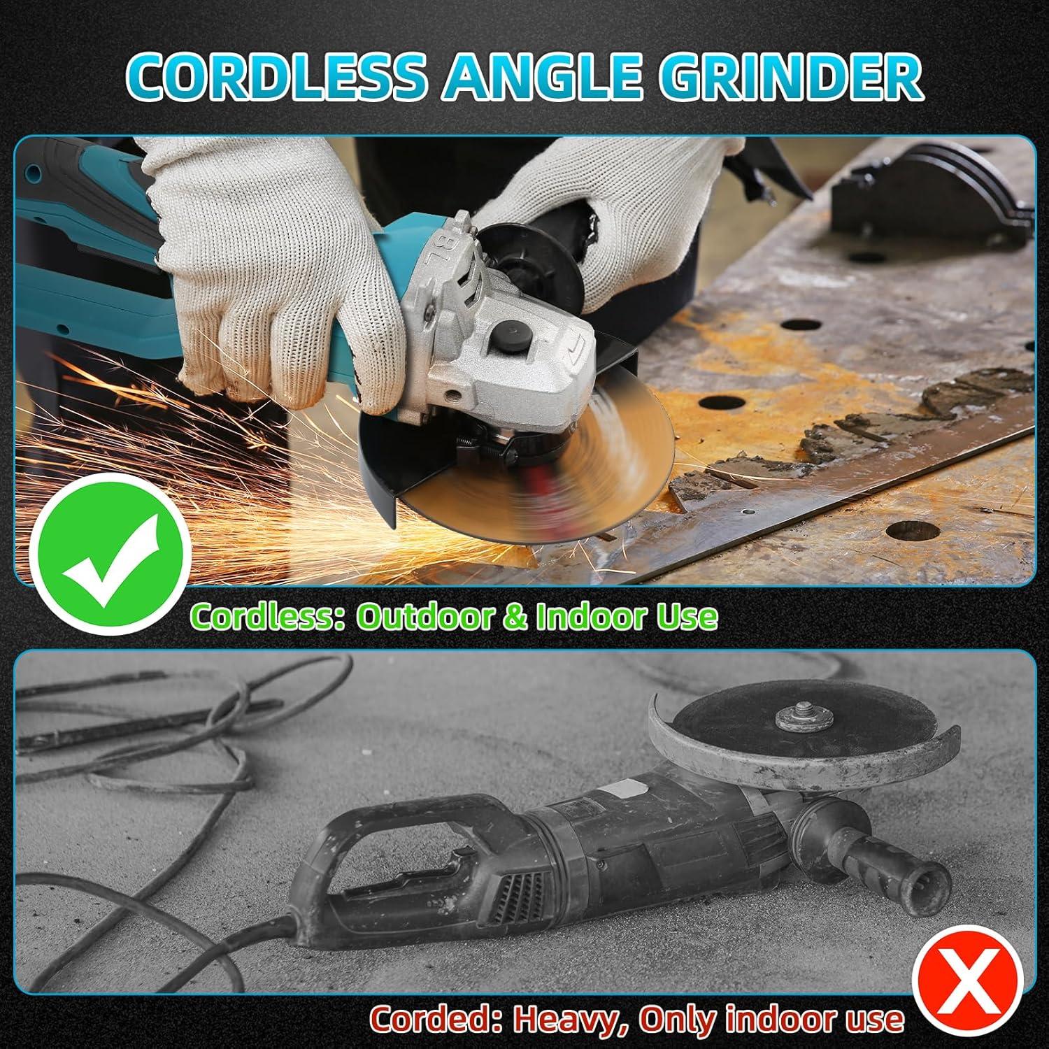 Amoladora Angular Inalámbrica Vokoroad 18V 18000RPM 5"