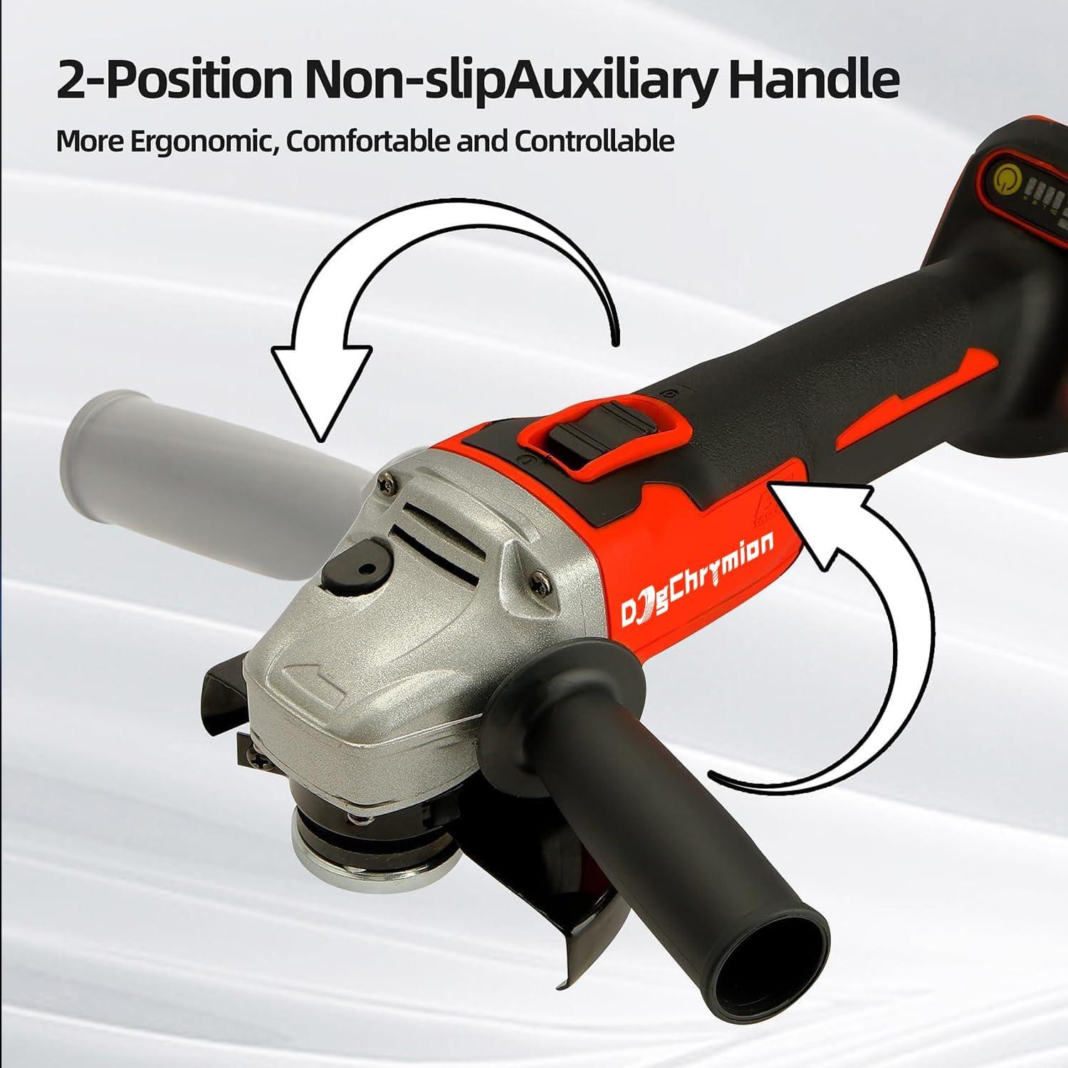 Amoladora Angular Inalámbrica DogChrymion 20V 8500 RPM 11,43 cm