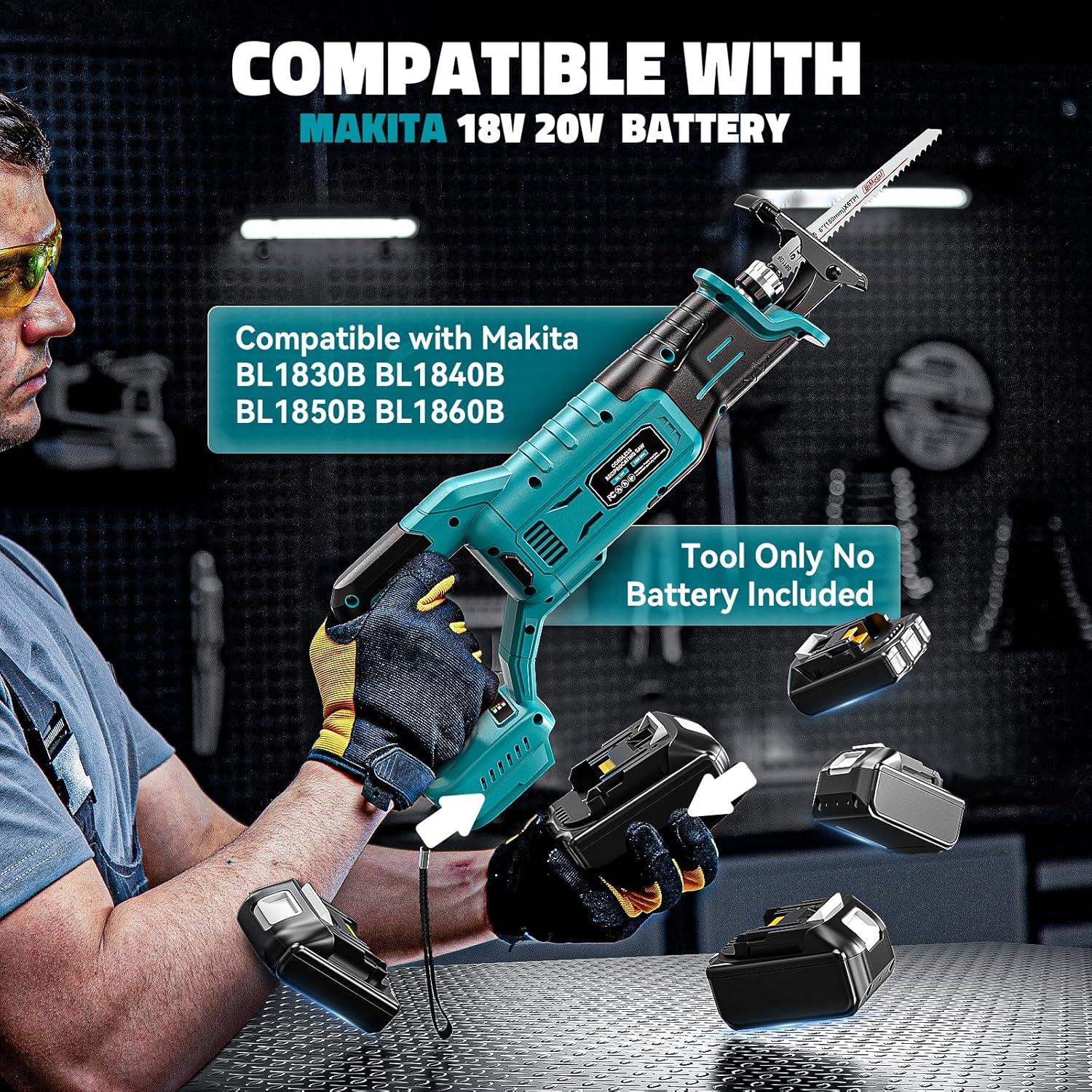 Sierra Recíproca Inalámbrica Cerycose para Makita 18V
