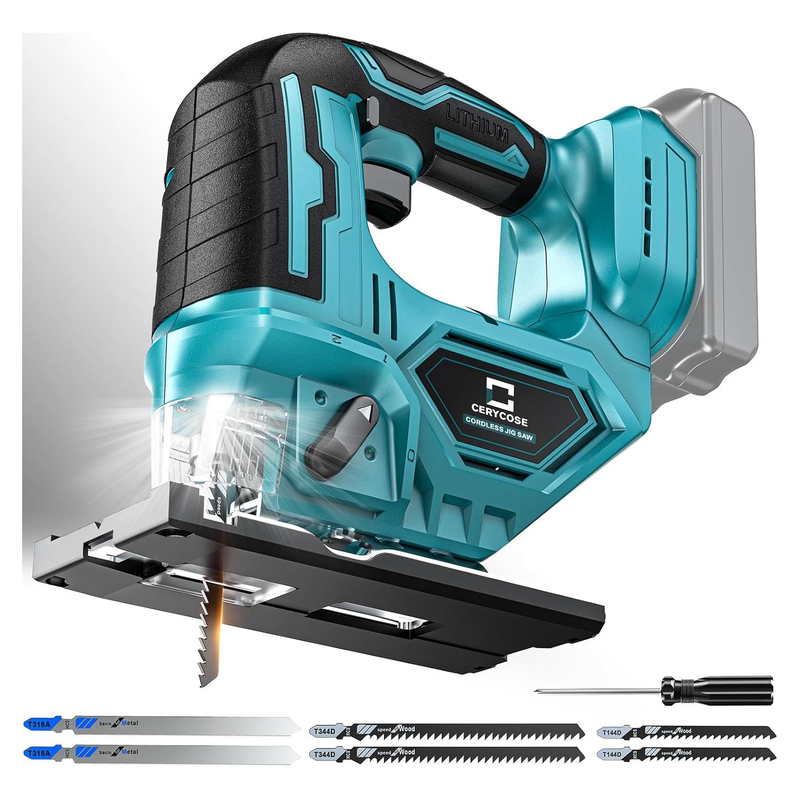 Sierra de calar Cerycose 18V sin cable, motor sin escobillas