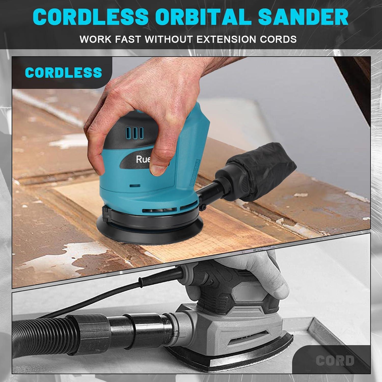 Lijadora Orbital Rueqior 18V Sin Escobillas 6 Velocidades