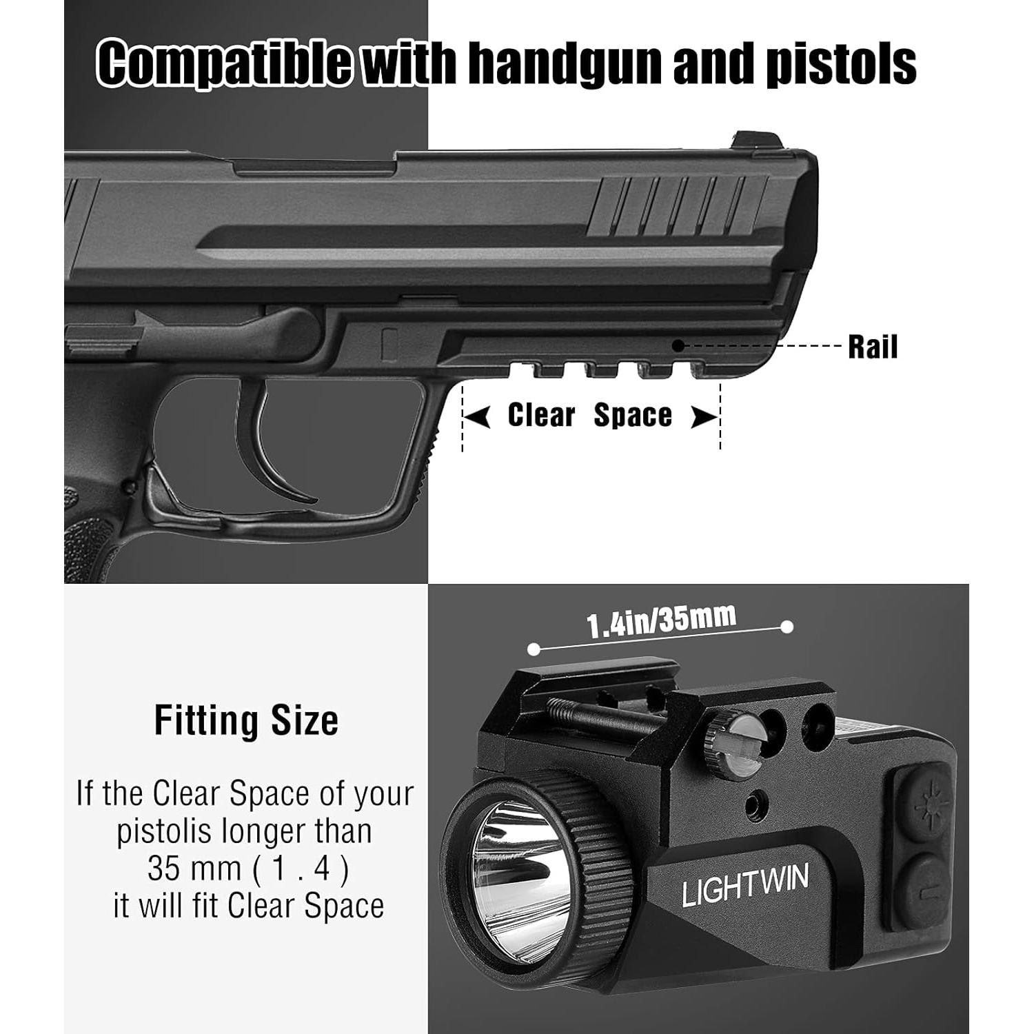 Linterna Táctica LIGHTWIN GL60 600 Lúmenes Laser Verde