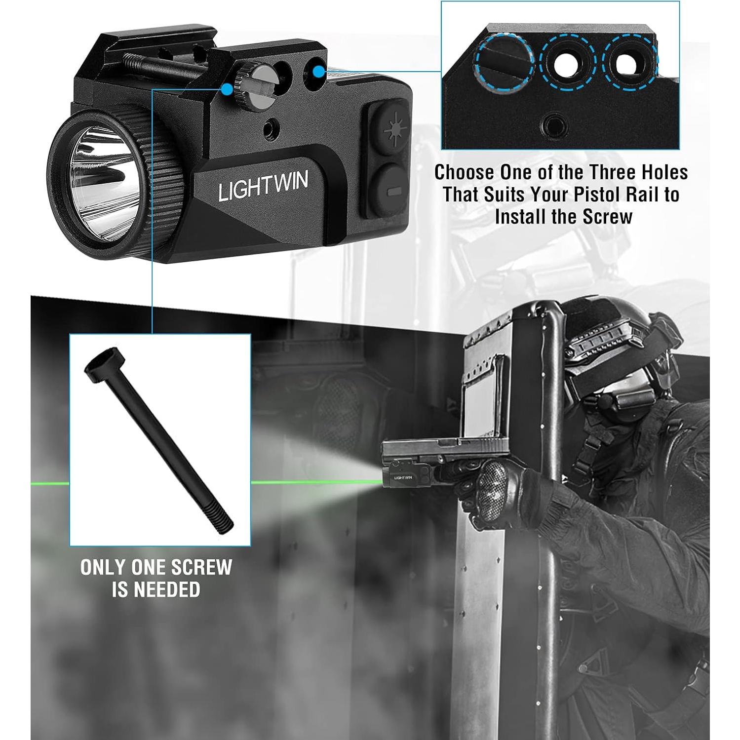 Linterna Táctica LIGHTWIN GL60 600 Lúmenes Laser Verde