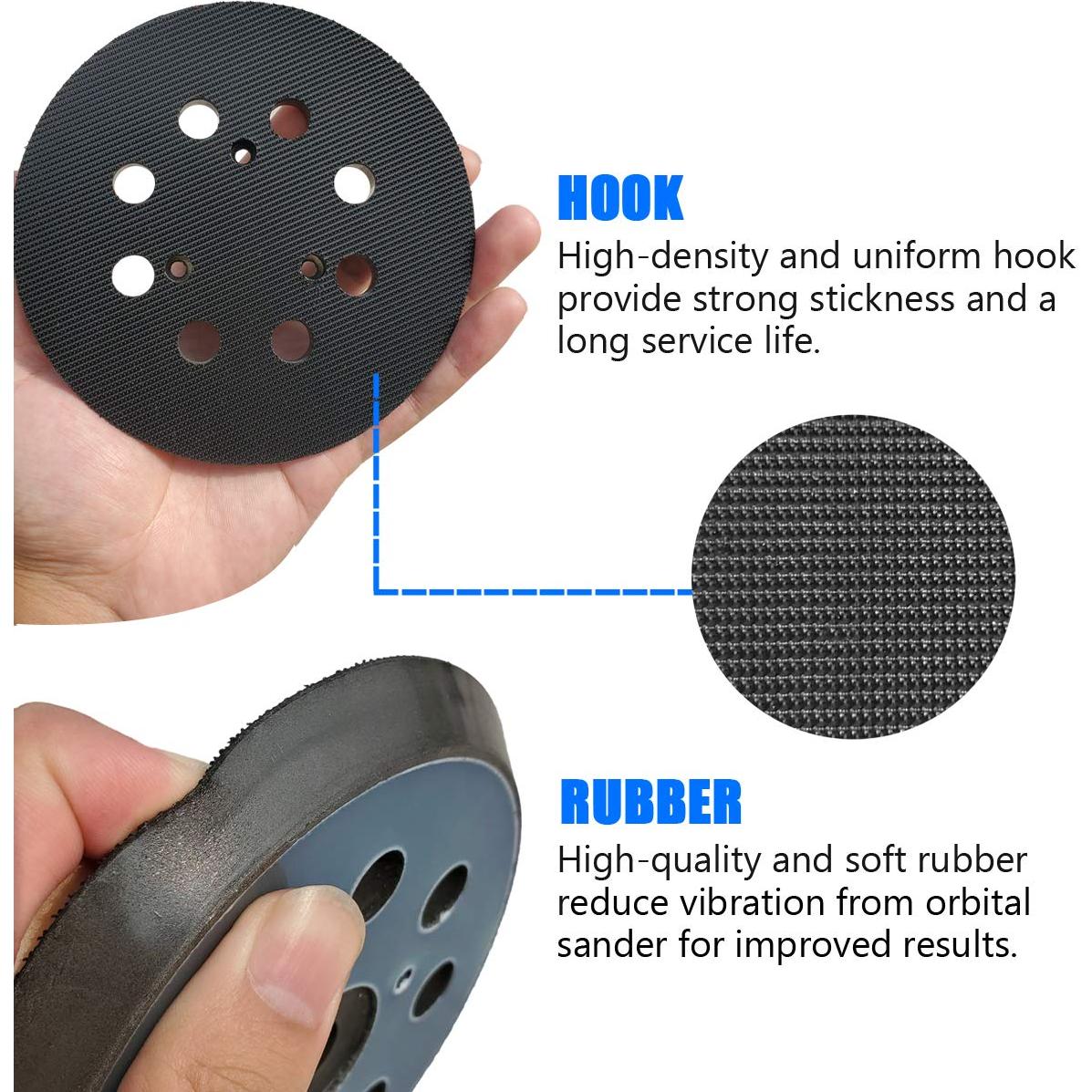 Pad de Lijado Makita 743081-8, 12,7 cm, Gancho y Asa