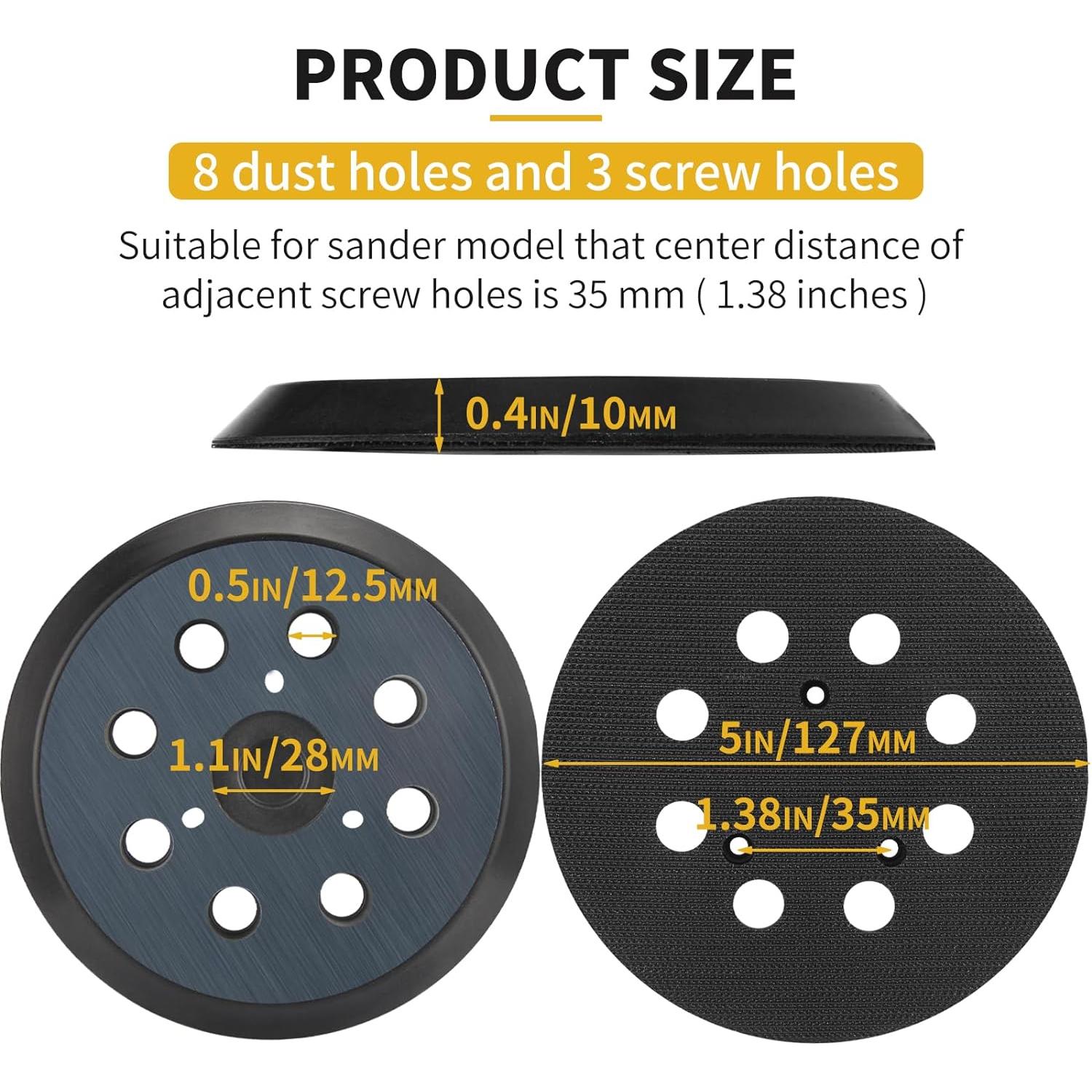 Paquete de 2 almohadillas de lijado 12.7 cm Johnnyue