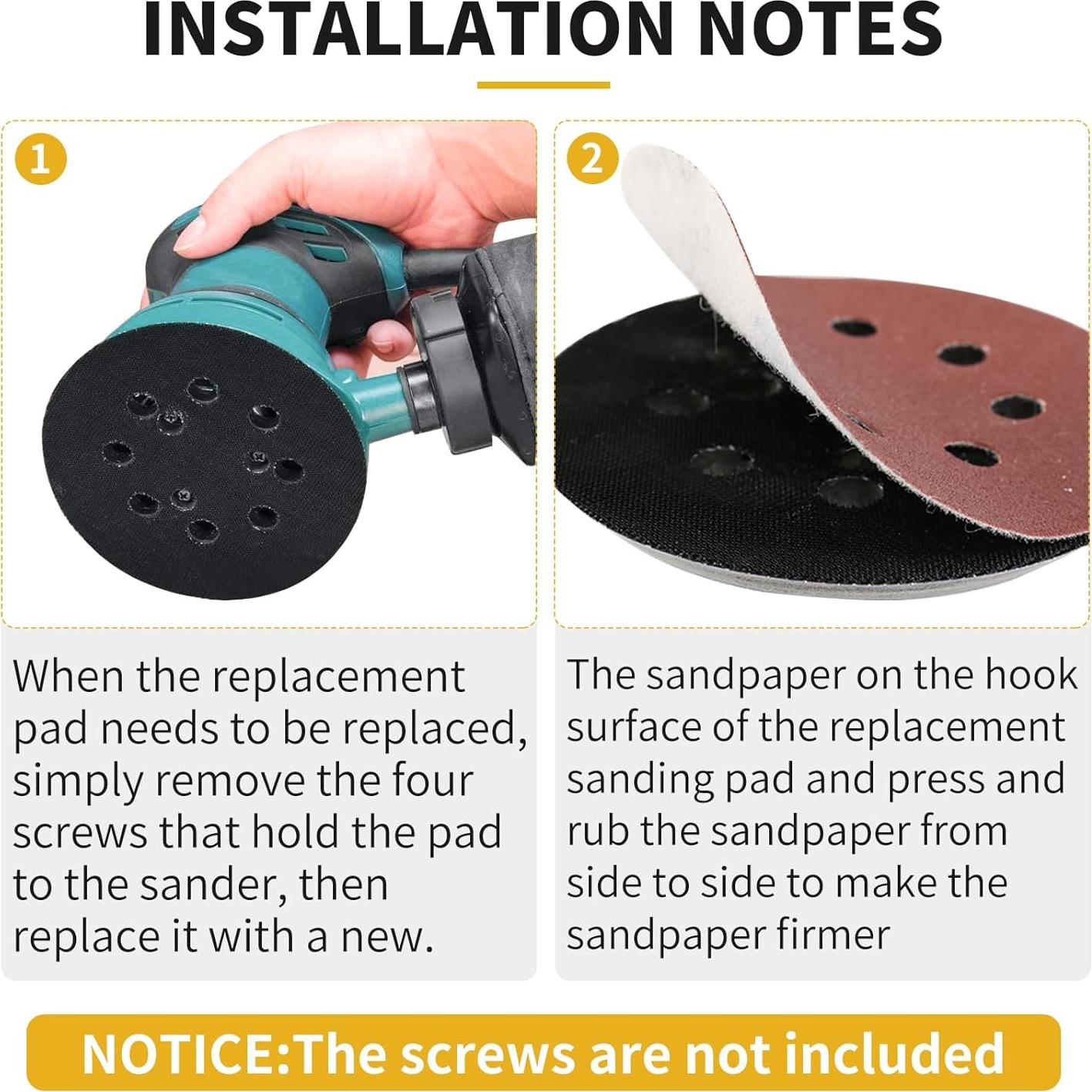 Paquete de 2 almohadillas de lijado 12.7 cm Johnnyue